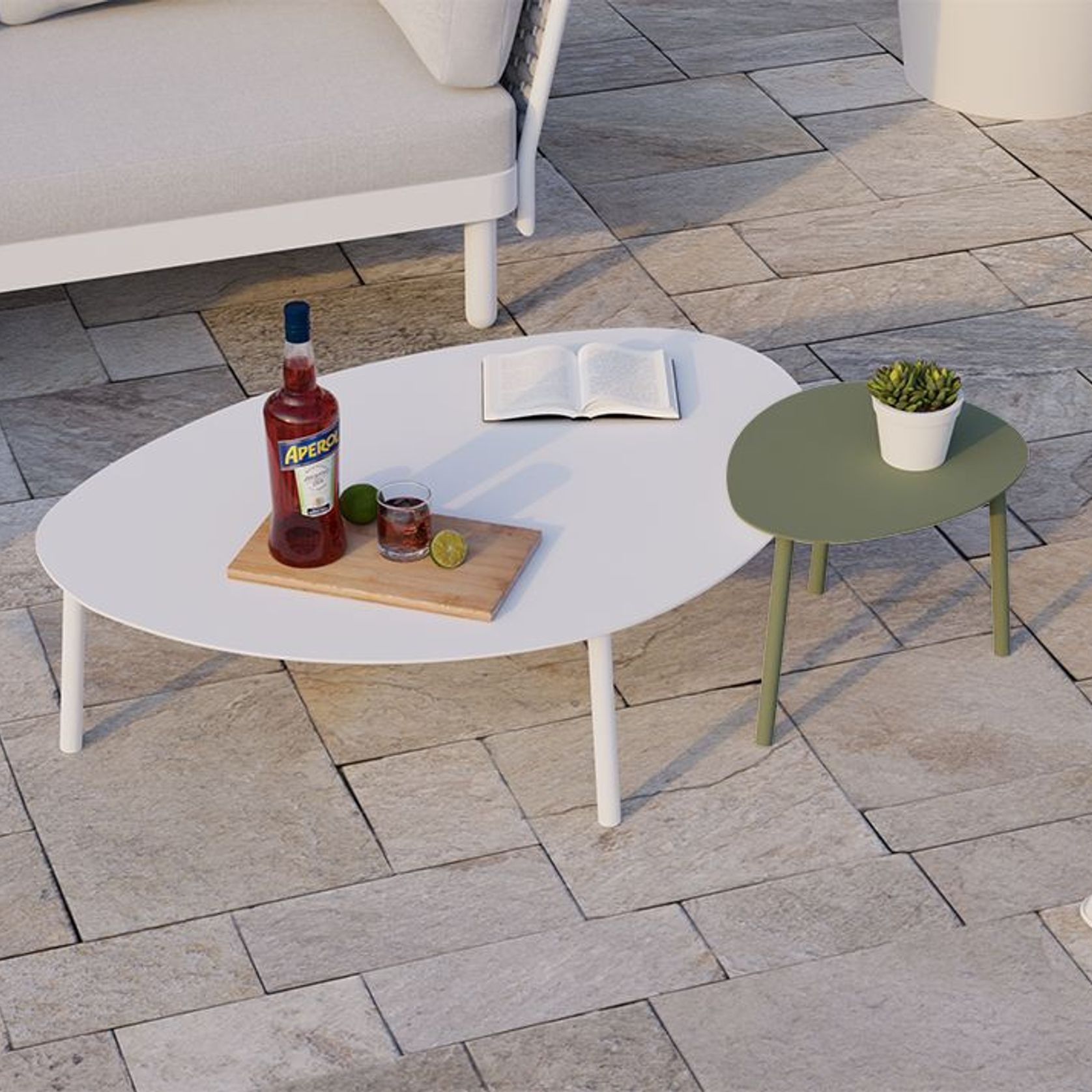 Cetara Side Table - Pale Eucalyptus gallery detail image