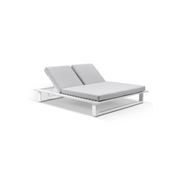 Arcadia White Grey Double Aluminium Sun Lounge & Table gallery detail image