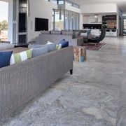 12mm Aqua Silver Travertine Tiles - Tumbled & Unfilled gallery detail image