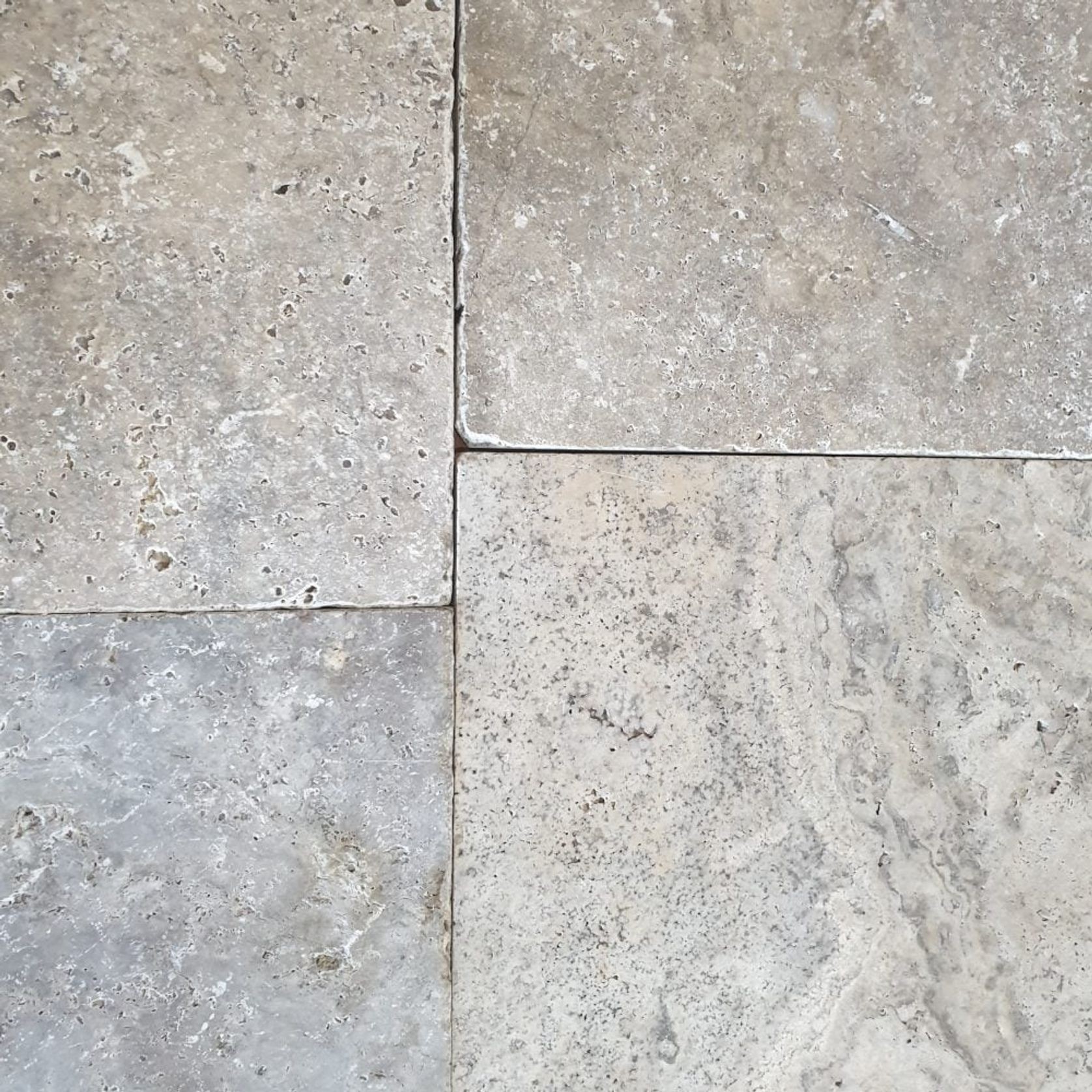 12mm Classic Silver Travertine French Pattern gallery detail image