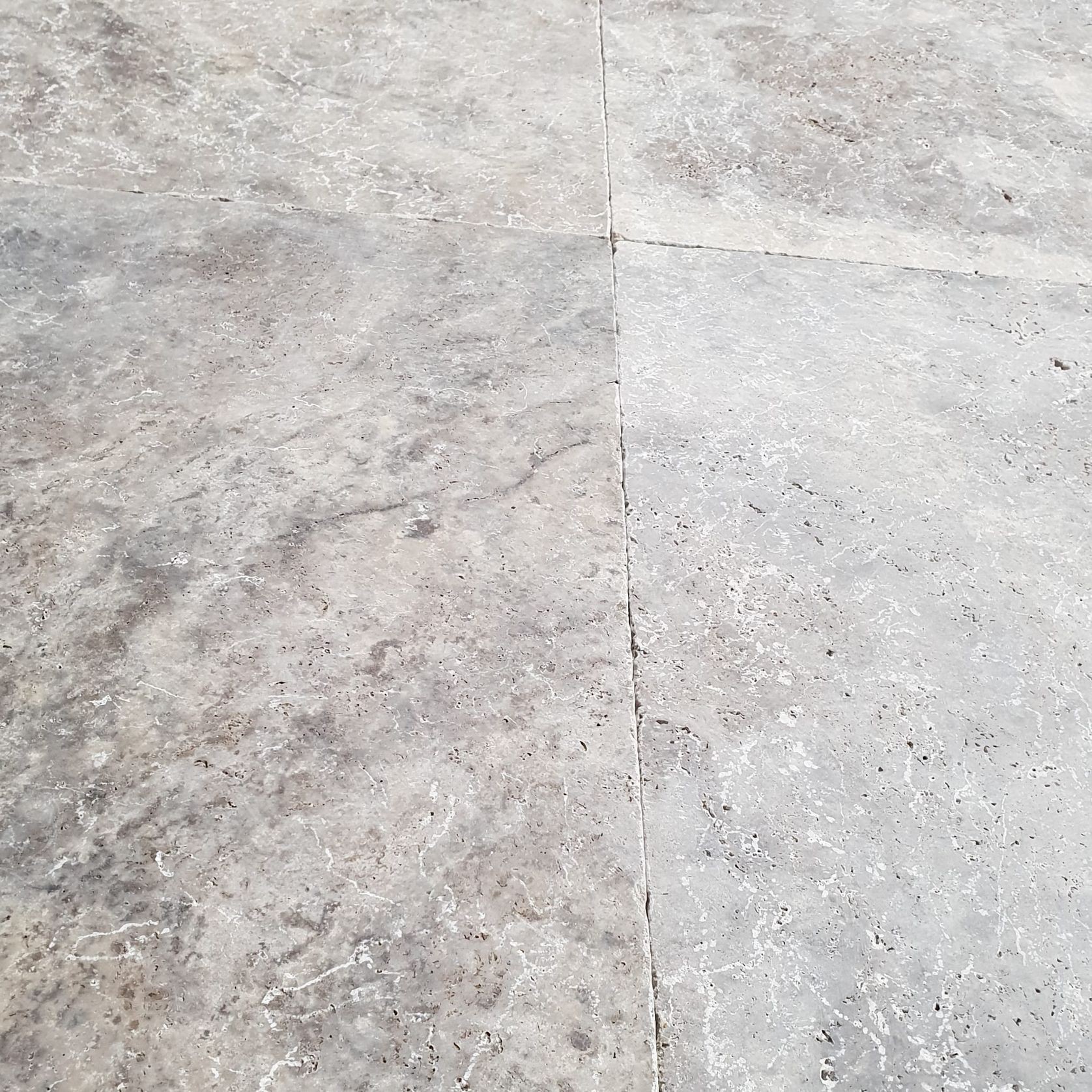 30mm Classic Silver Travertine French Pattern Pavers  - Tumbled & Unfilled  - Select Grade gallery detail image