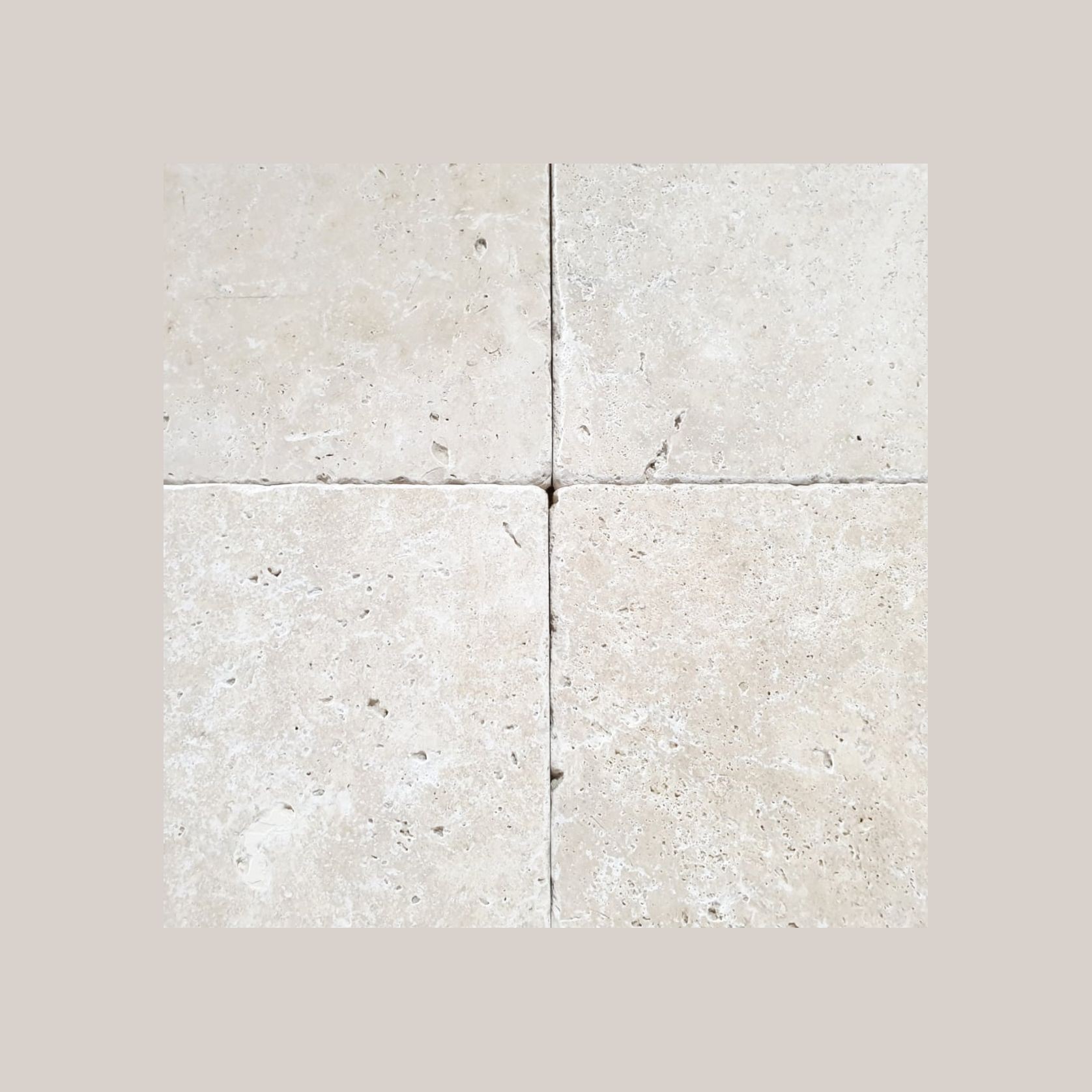 12mm Ivory Travertine Tiles - Tumbled & Unfilled gallery detail image