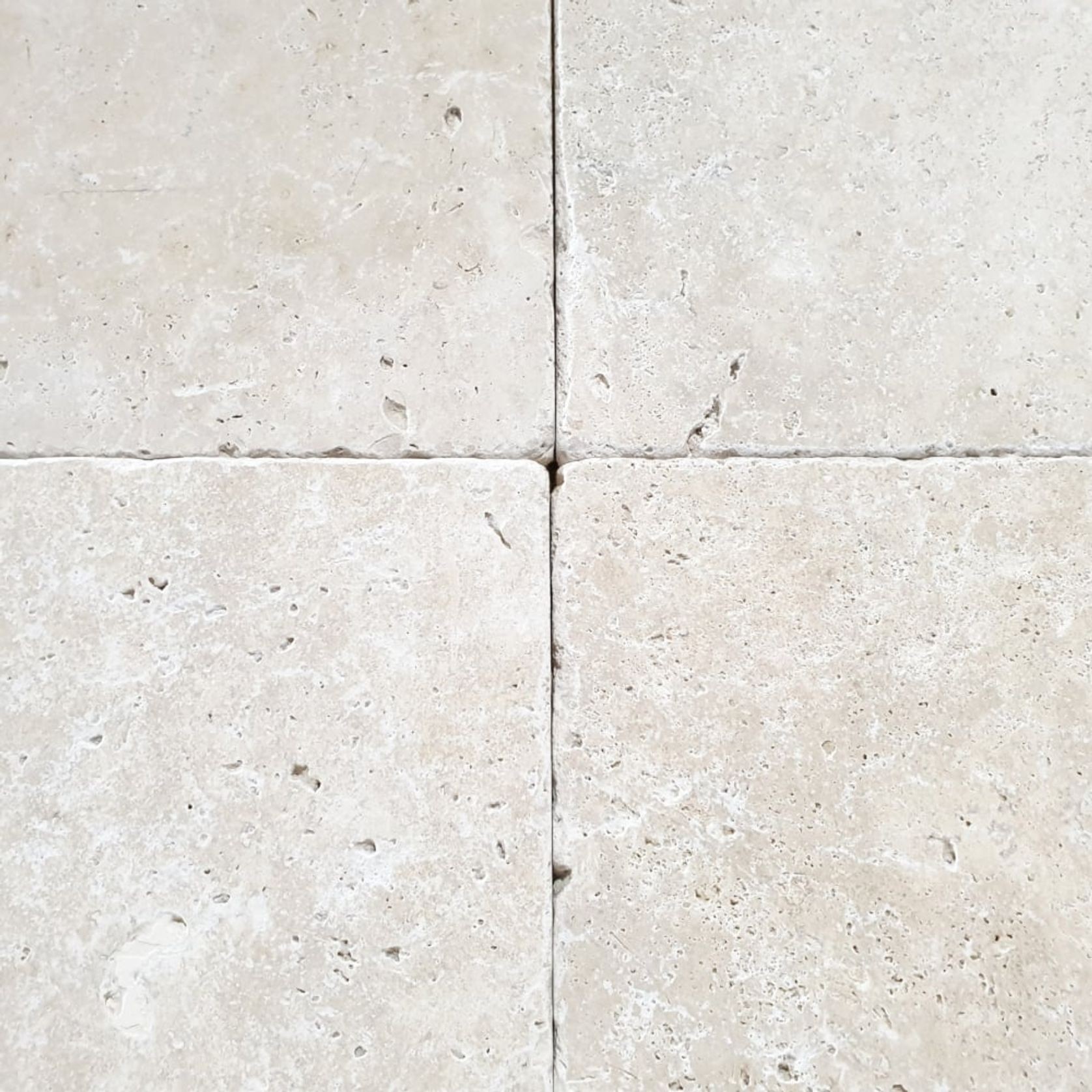 12mm Ivory Travertine Tiles - Tumbled & Unfilled gallery detail image
