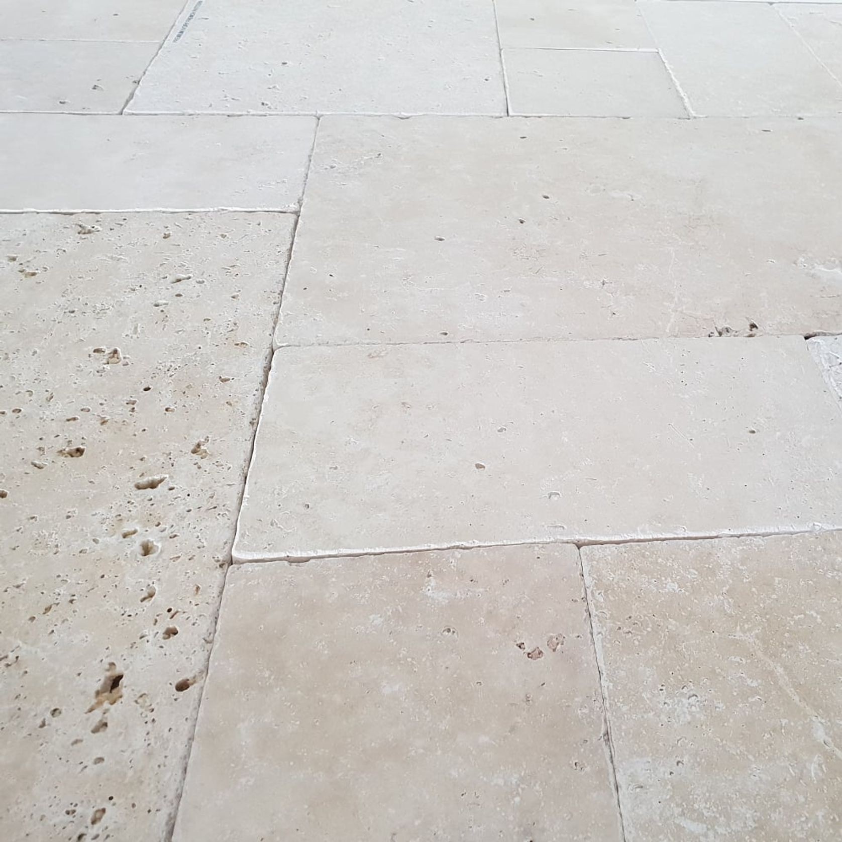 12mm Ivory Travertine French Pattern Tiles - Tumbled gallery detail image