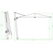 Agave 3m Square Cantilever Umbrella with Sunbrella Fabric gallery detail image