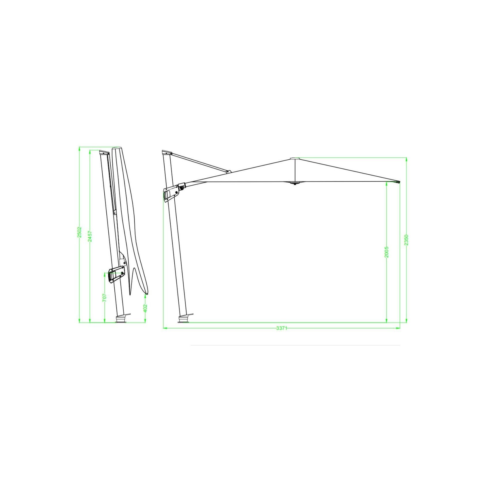 Alabaster 3m Round Cantilever Umbrella gallery detail image