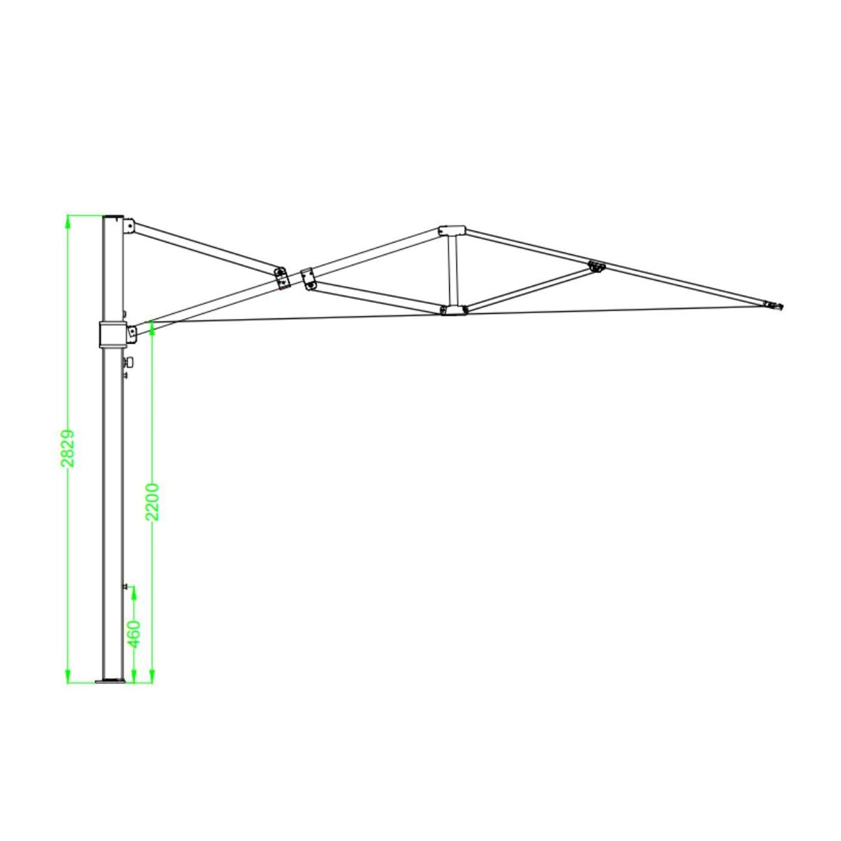 Alabaster 4m Square Cantilever Umbrella gallery detail image