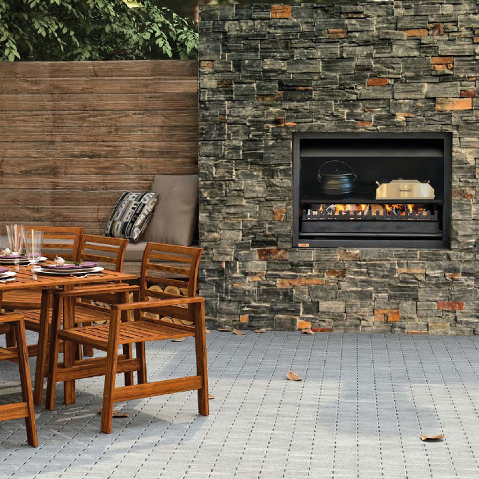 Jetmaster Quadro Inbuilt Outdoor Wood Fire gallery detail image