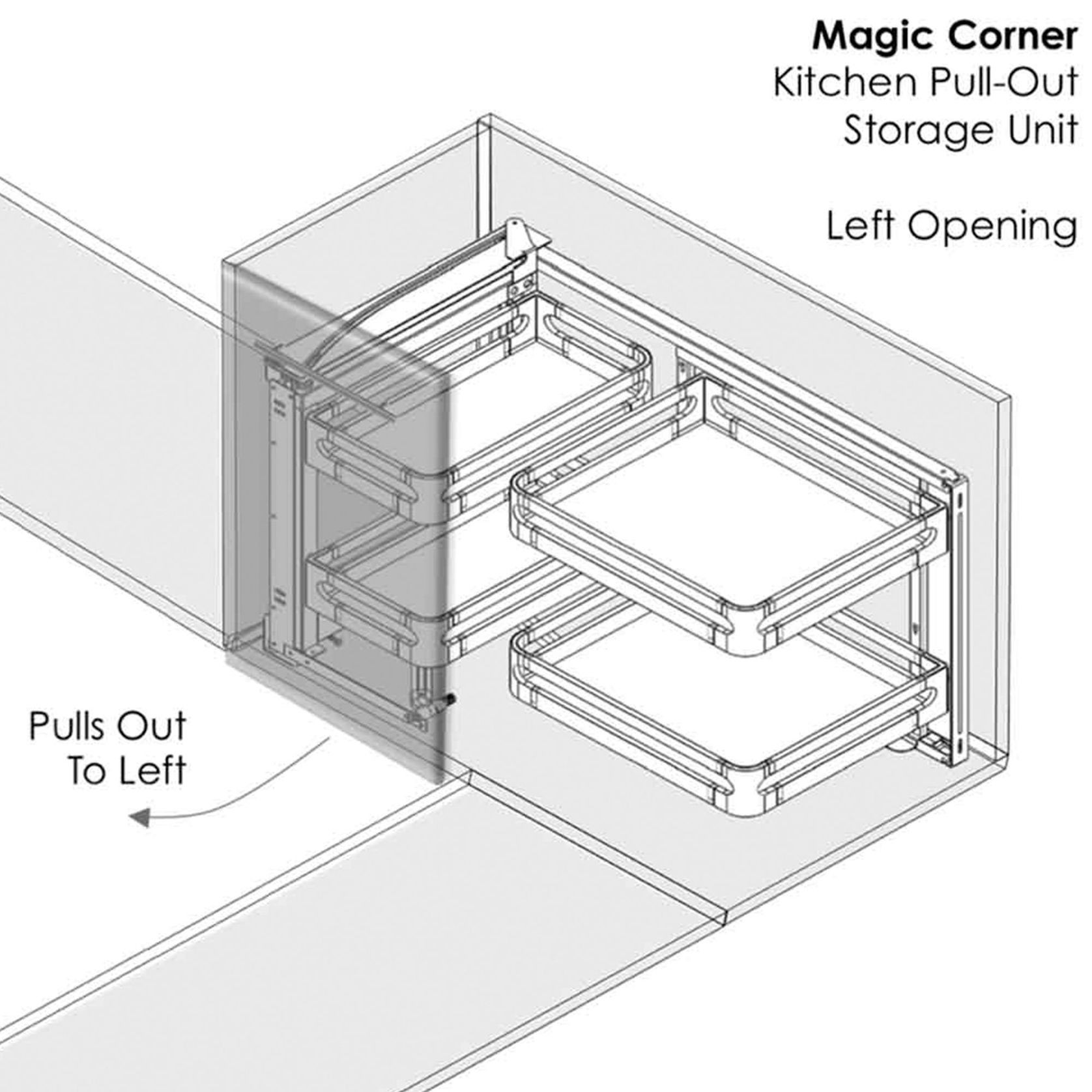 Bistro Magic Corner Pull Out Kitchen Storage 900mm gallery detail image