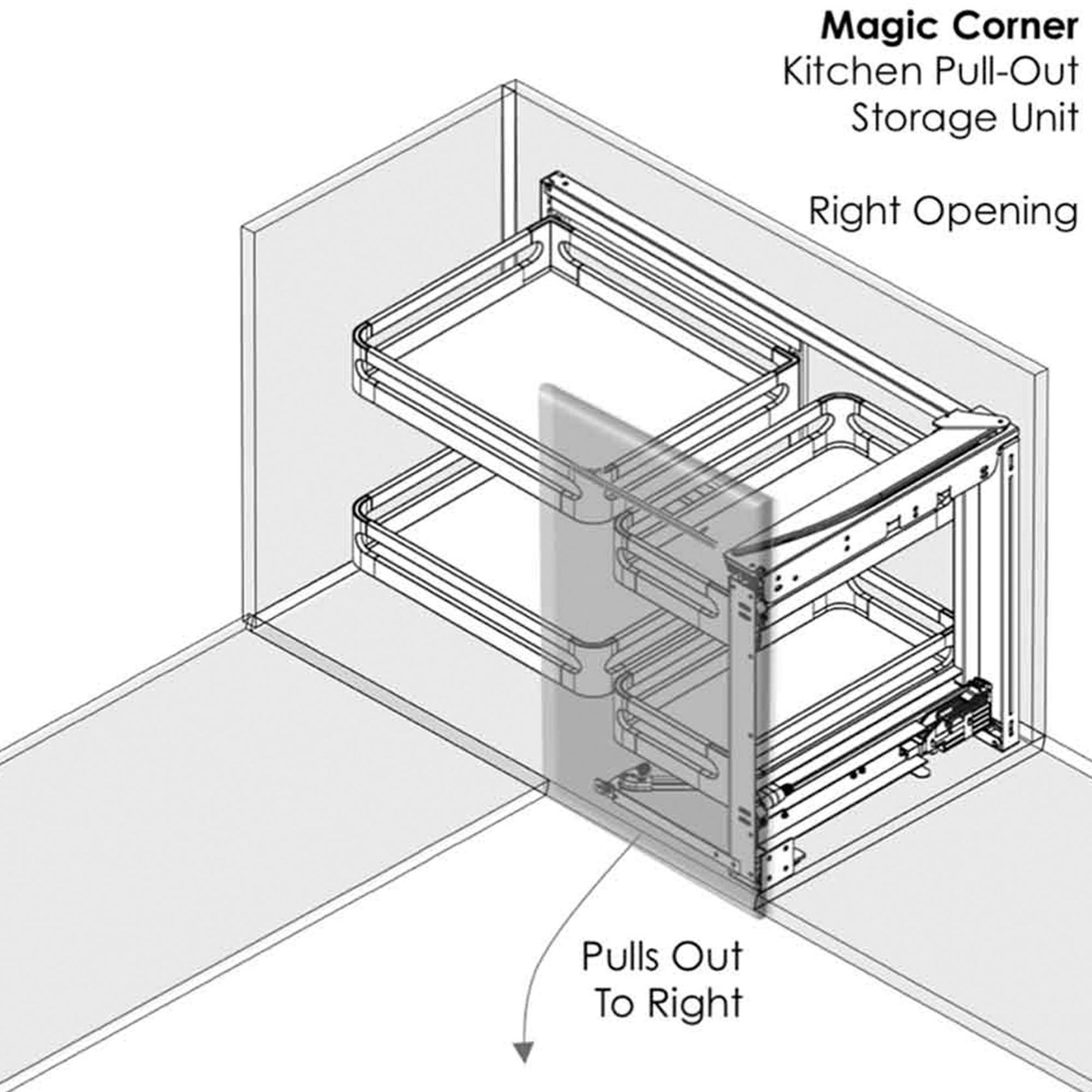 Bistro Magic Corner Pull Out Kitchen Storage 900mm gallery detail image