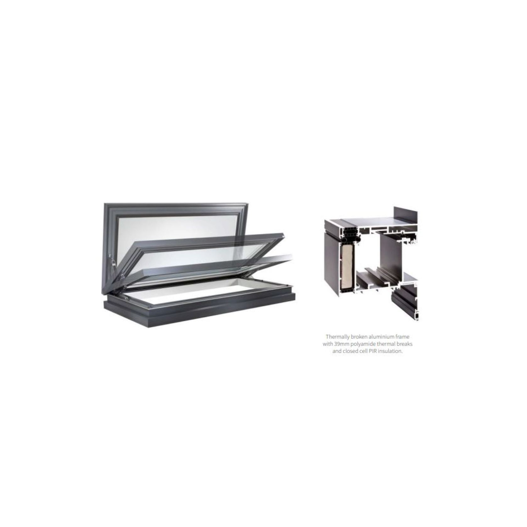 SkyDoor Thermally Broken Hinged Access Rooflight gallery detail image