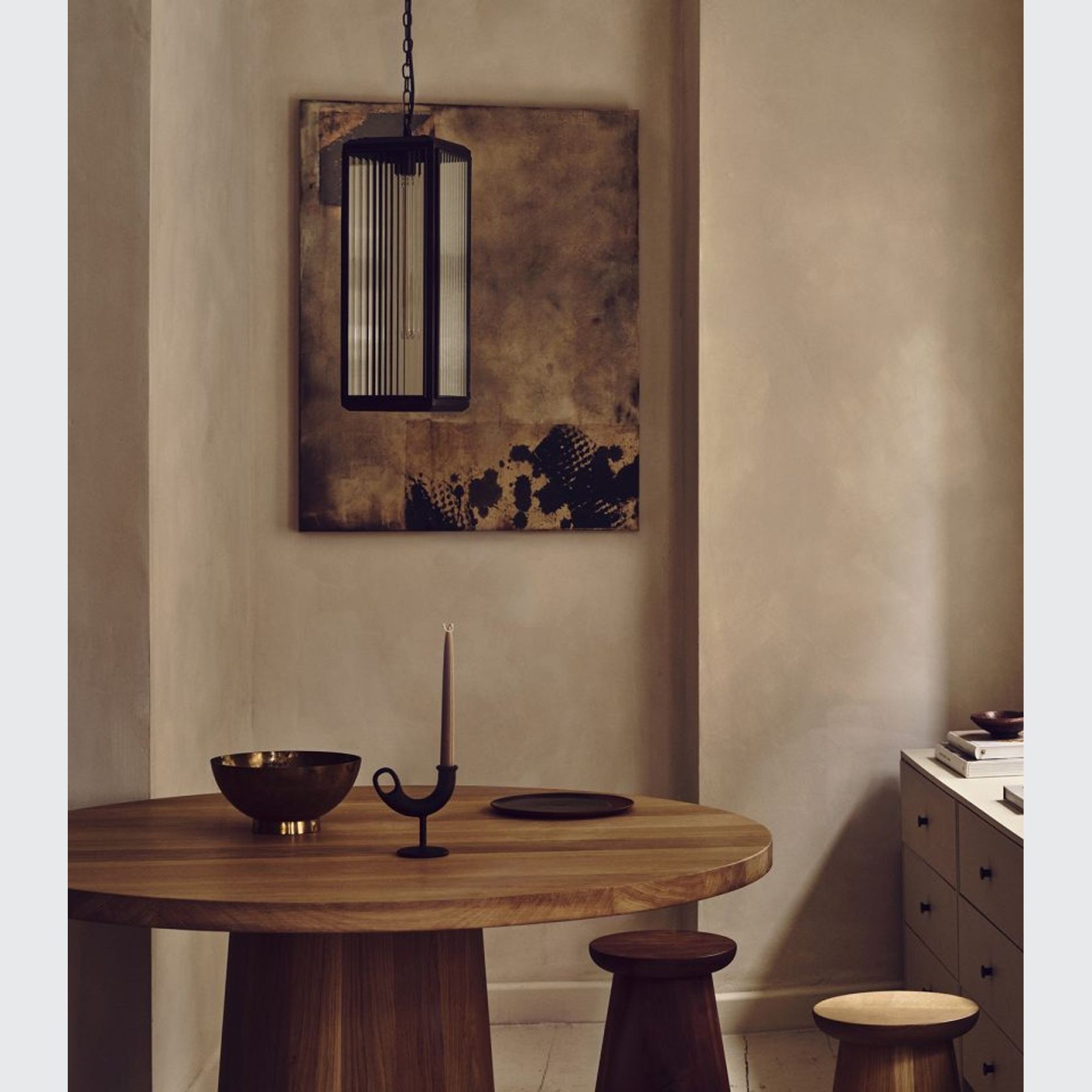 Lilac Reeded Pendant Light gallery detail image