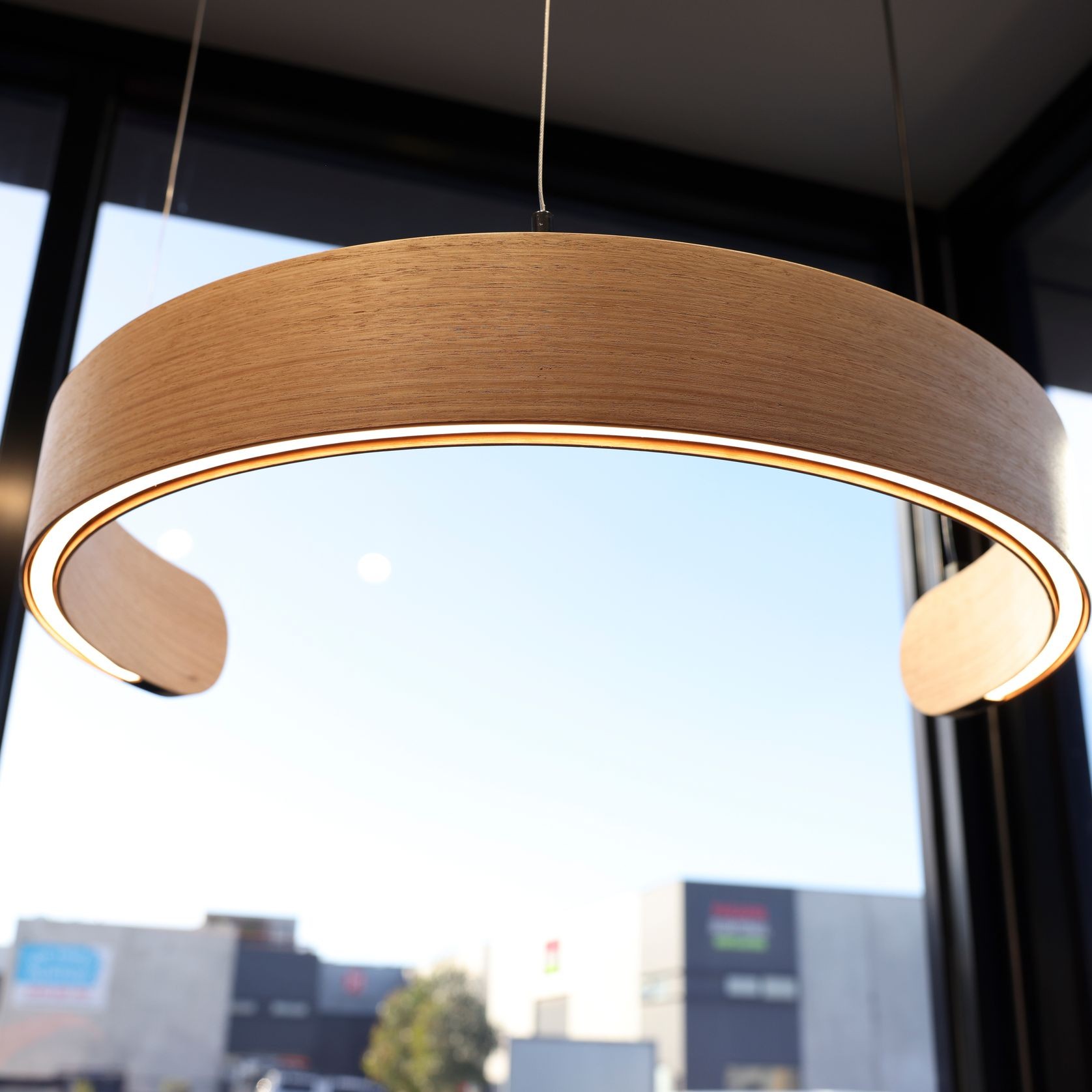 ARC Series Curved Timber Linear LED Pendant gallery detail image