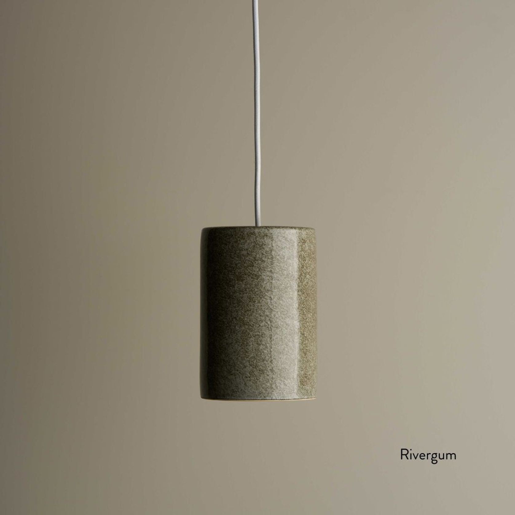 Ceramic Cylinder Pendant Light Small gallery detail image