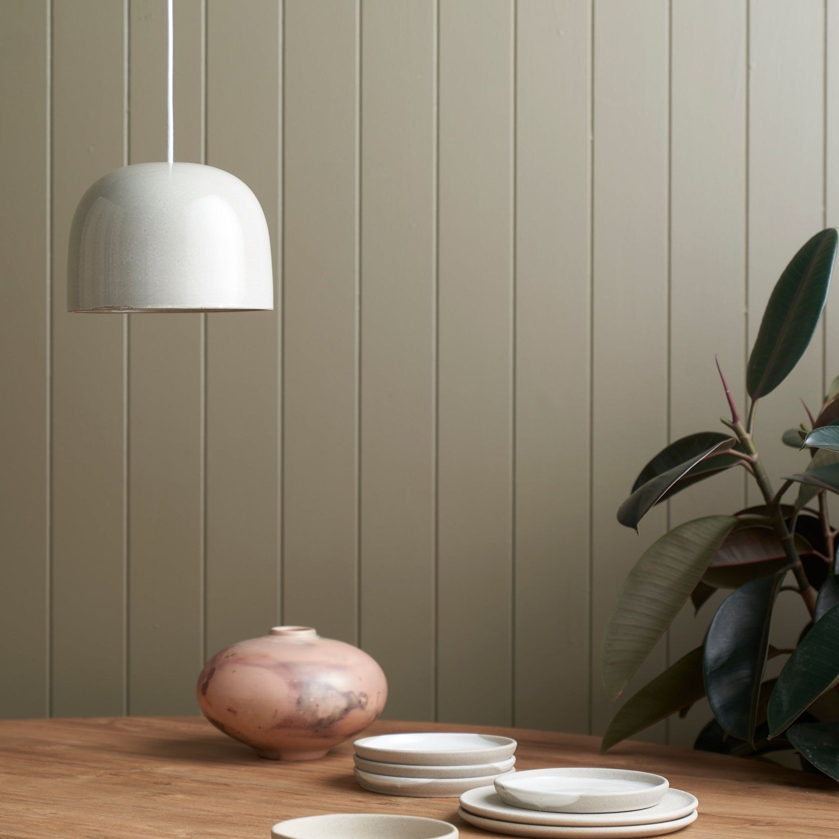 Ceramic Pendant Bell Light Small gallery detail image