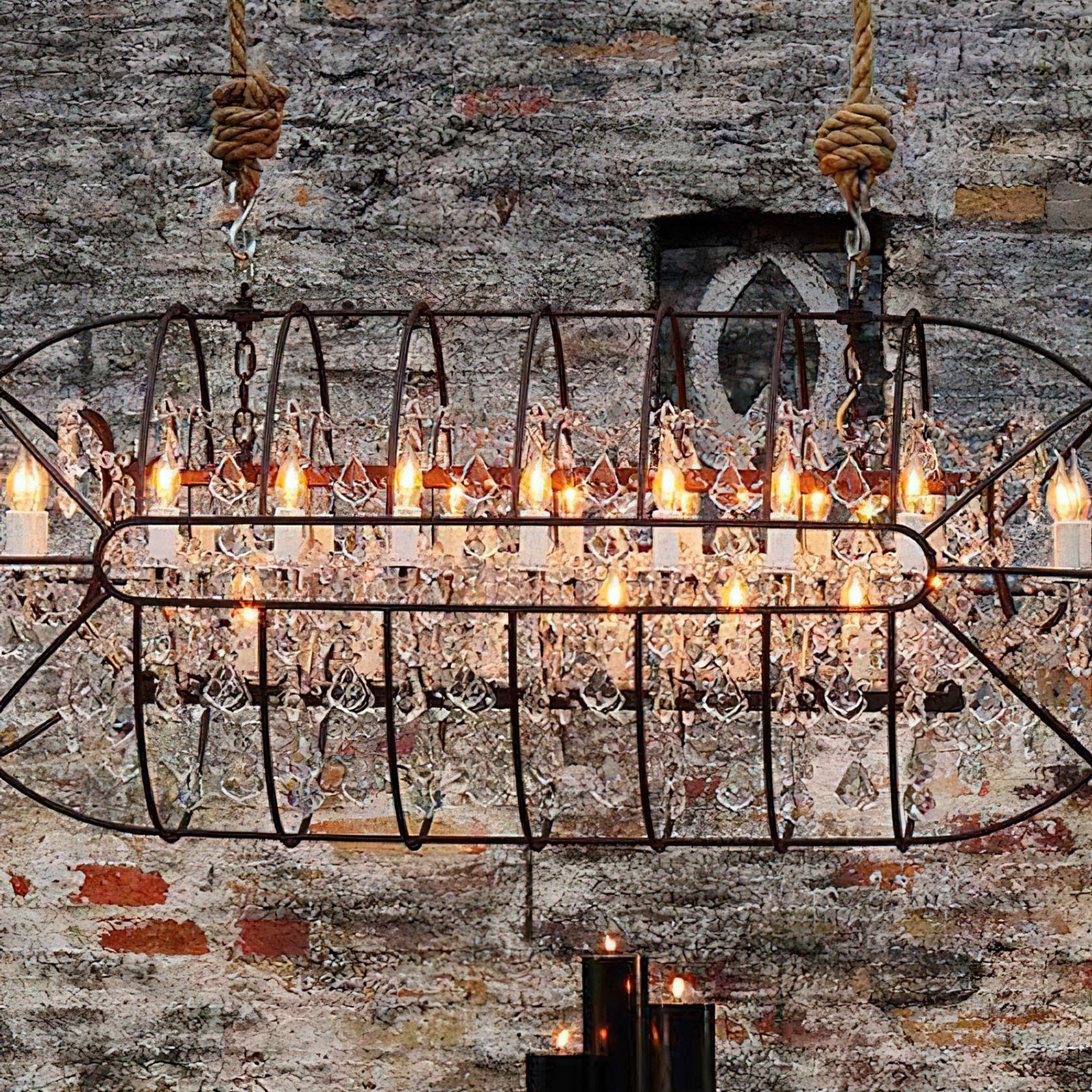 Gyro Crystal Rectangular Chandelier gallery detail image