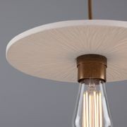 Bog Oak Matt White Striped Pendant Light gallery detail image