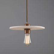 Bog Oak Matt White Striped Pendant Light gallery detail image