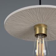 Bog Oak Matt White Striped Pendant Light gallery detail image