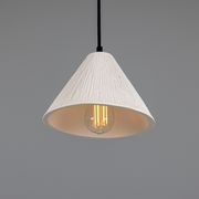 Tilia 28cm Matt White Striped Pendant Light gallery detail image