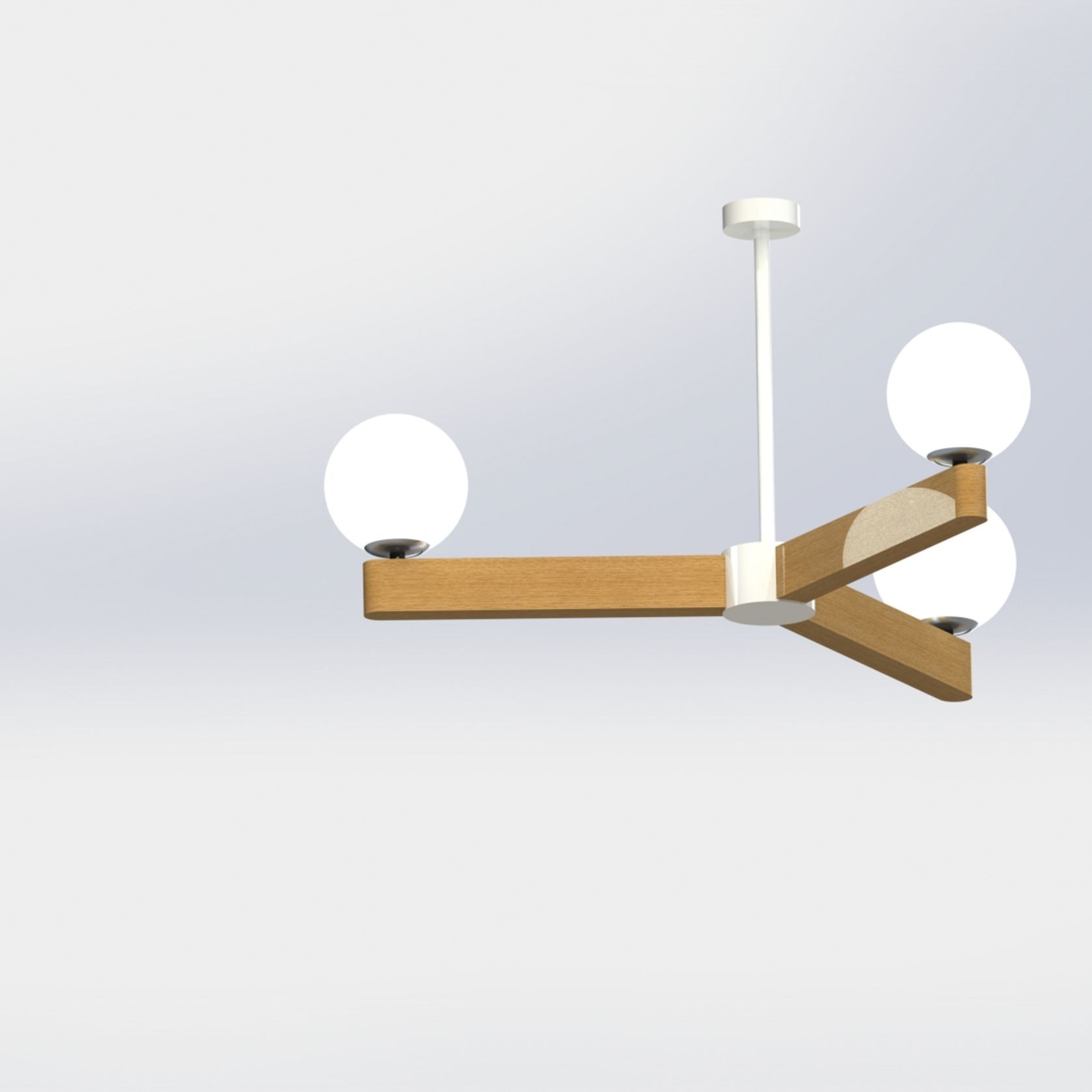 Frost Trinity Timber Mid Century Pendant gallery detail image