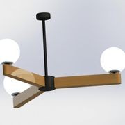 Frost Trinity Timber Mid Century Pendant gallery detail image