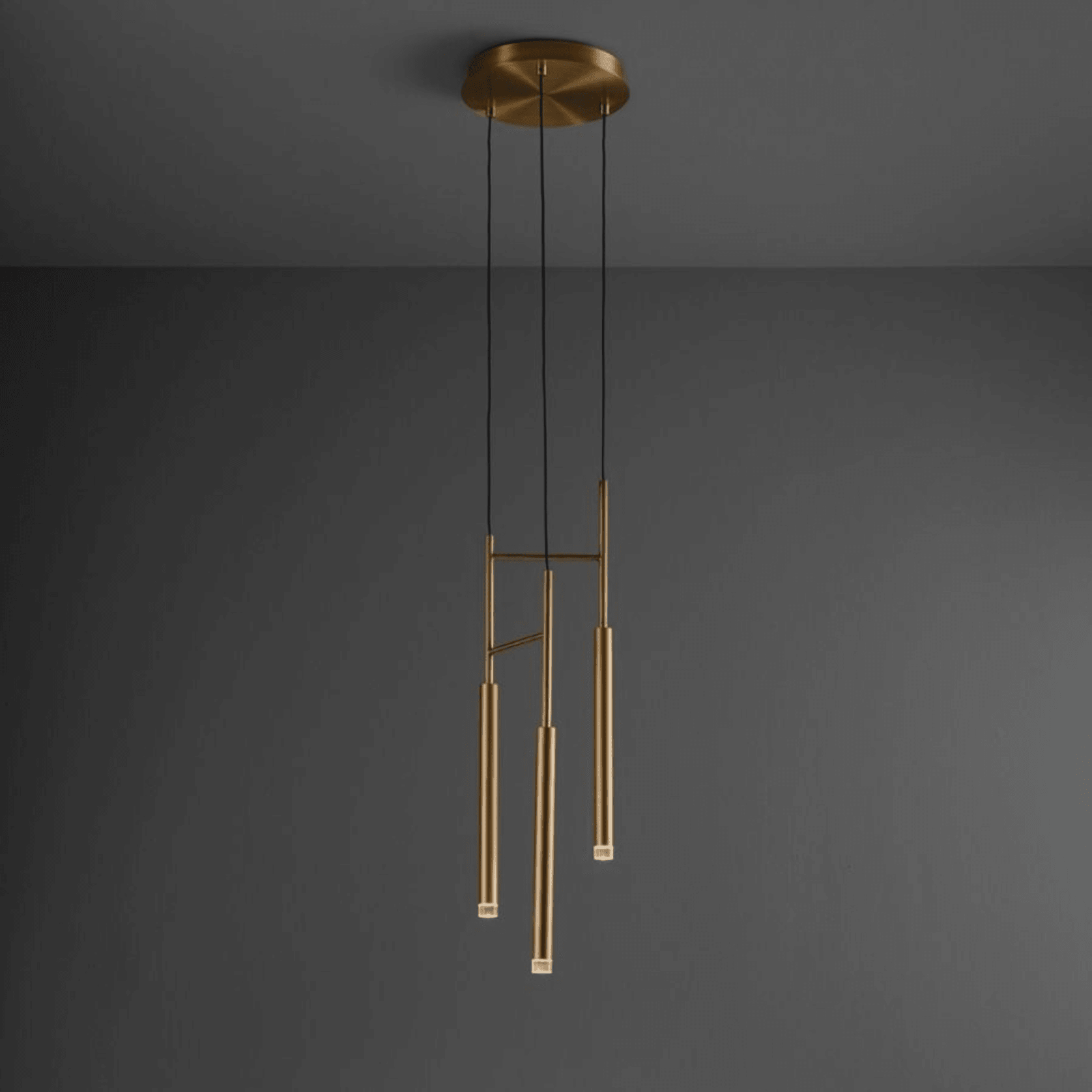 Candella 3 Light Pendant in Matte Satin Brass gallery detail image
