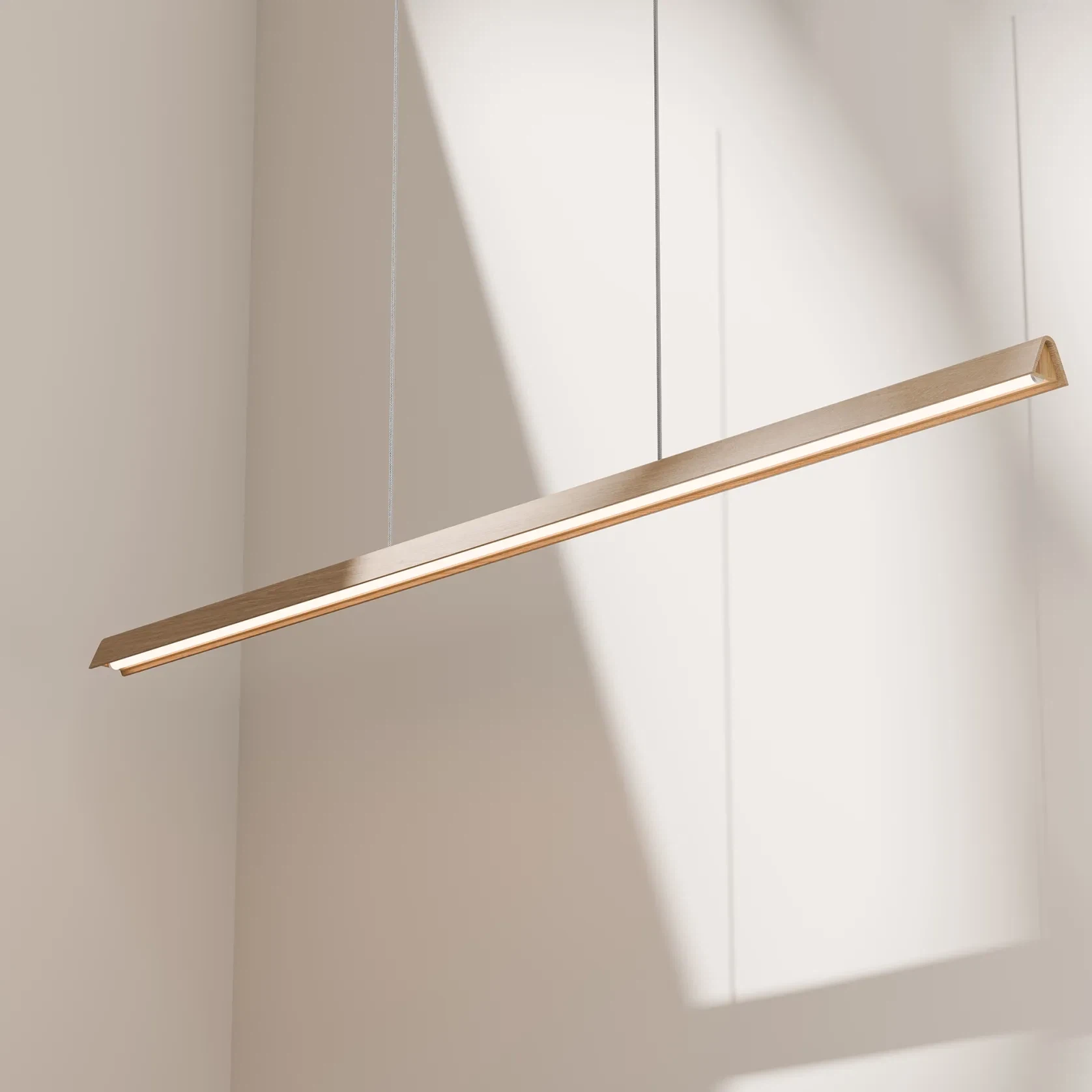 Avocent Ash Timber LED Linear Pendant Light gallery detail image
