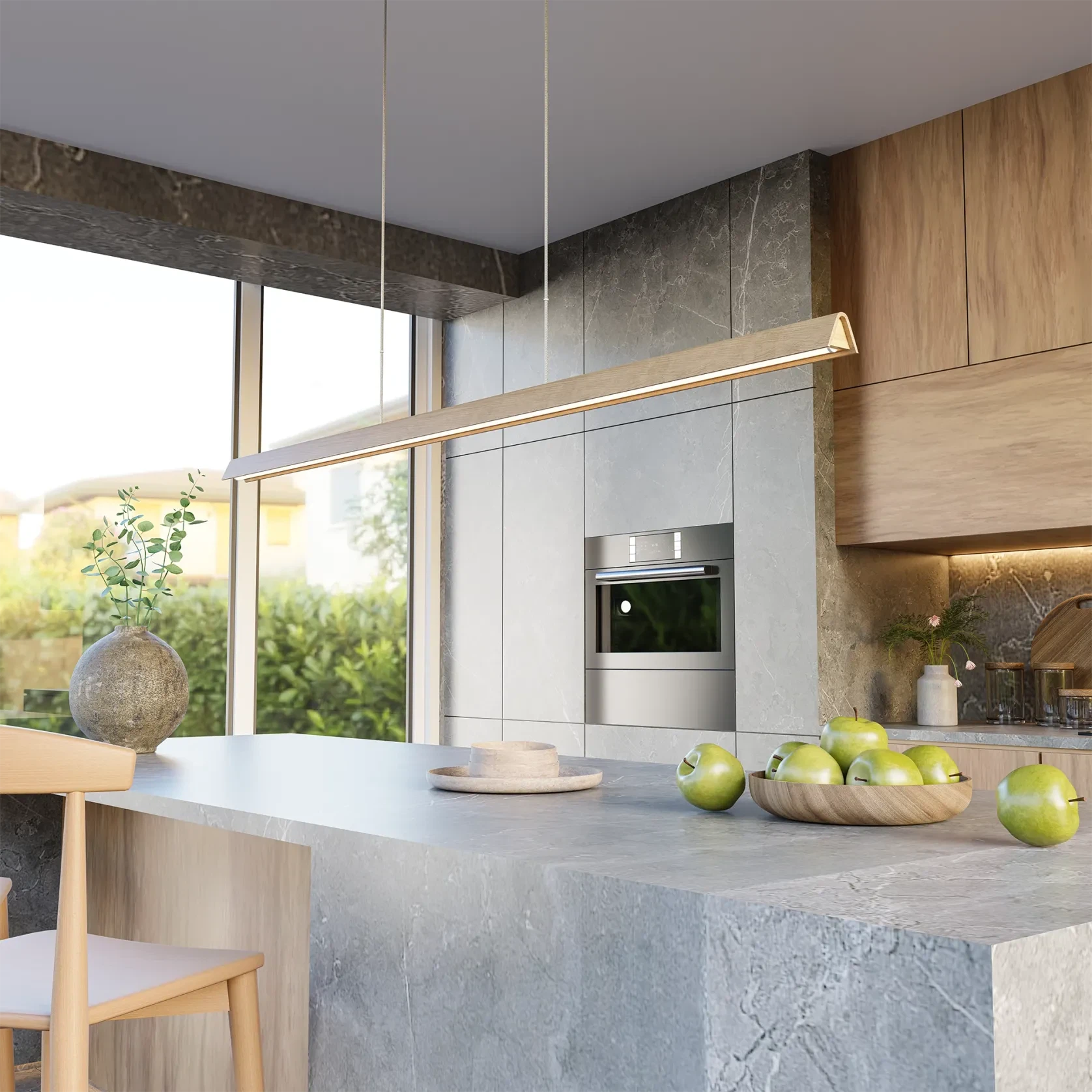 Avocent Ash Timber LED Linear Pendant Light gallery detail image