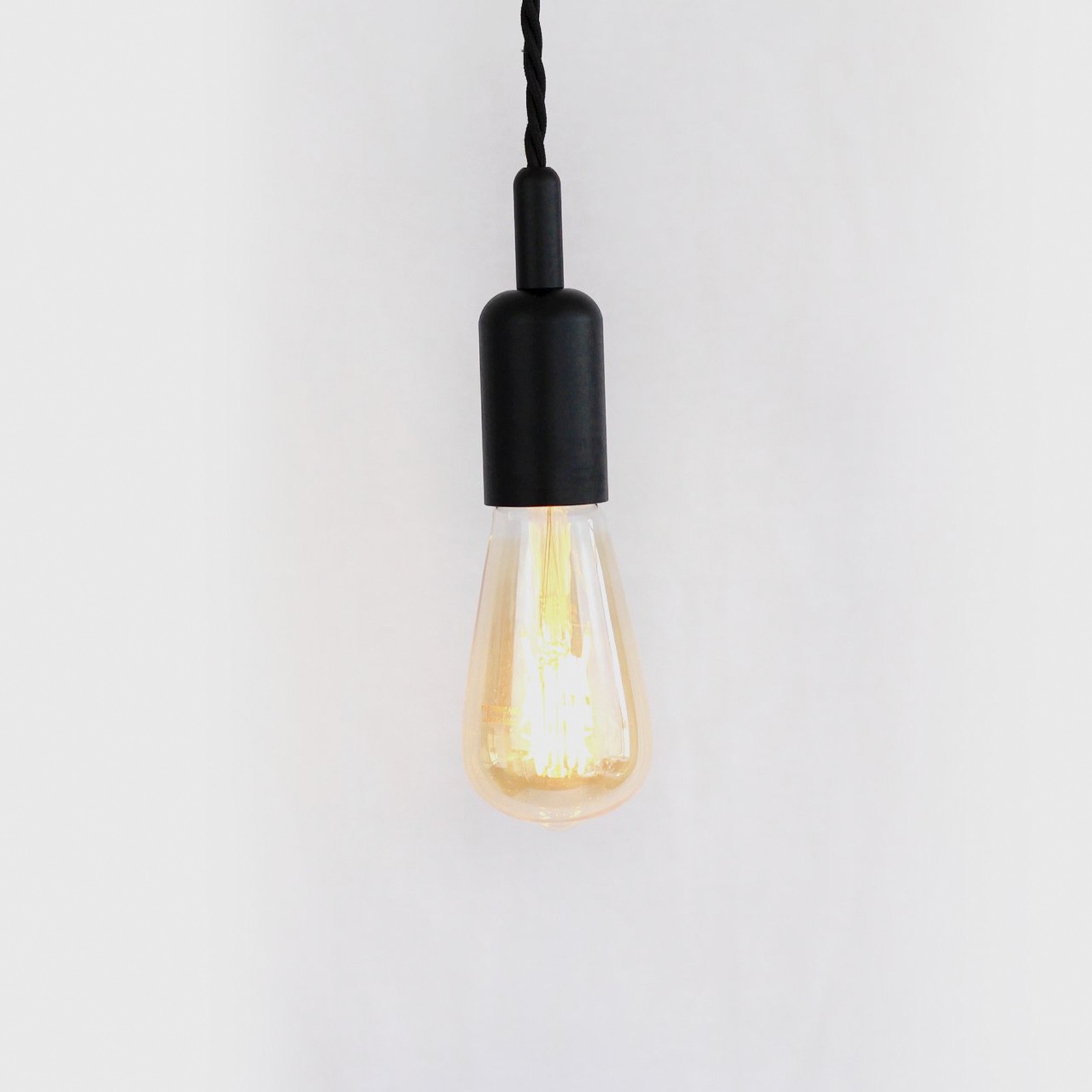 Bare Bulb Black Steel Pendant Light gallery detail image