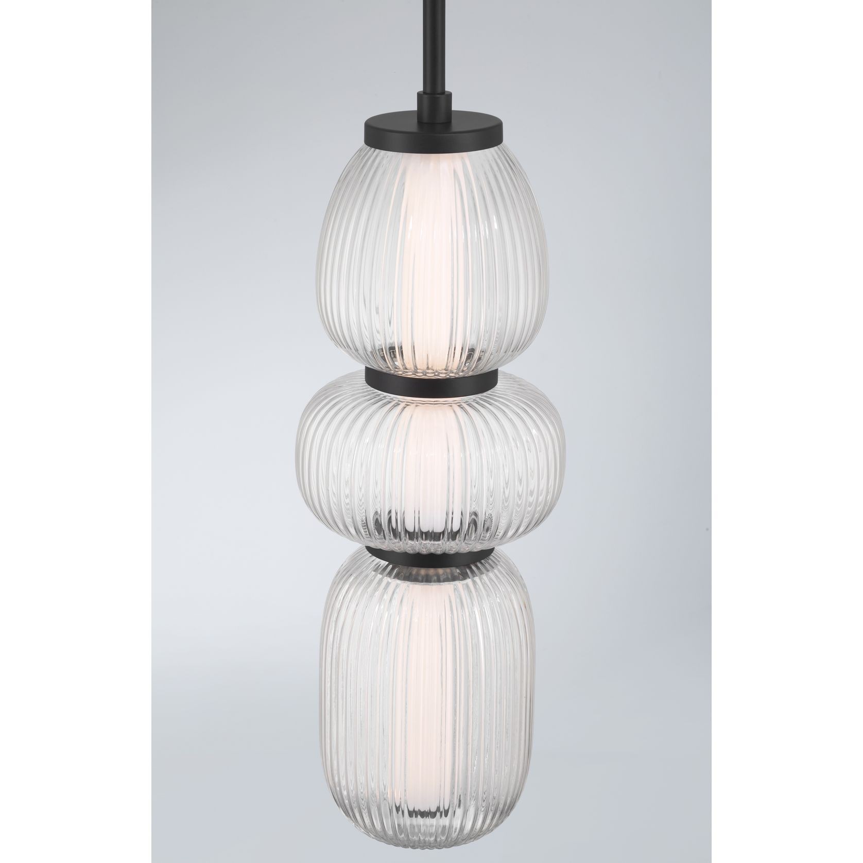 Layla 1 Light Mini Glass Pendant - Small in Matte Black gallery detail image