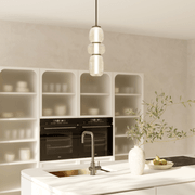 Layla 1 Light Mini Glass Pendant - Small in Matte Black gallery detail image