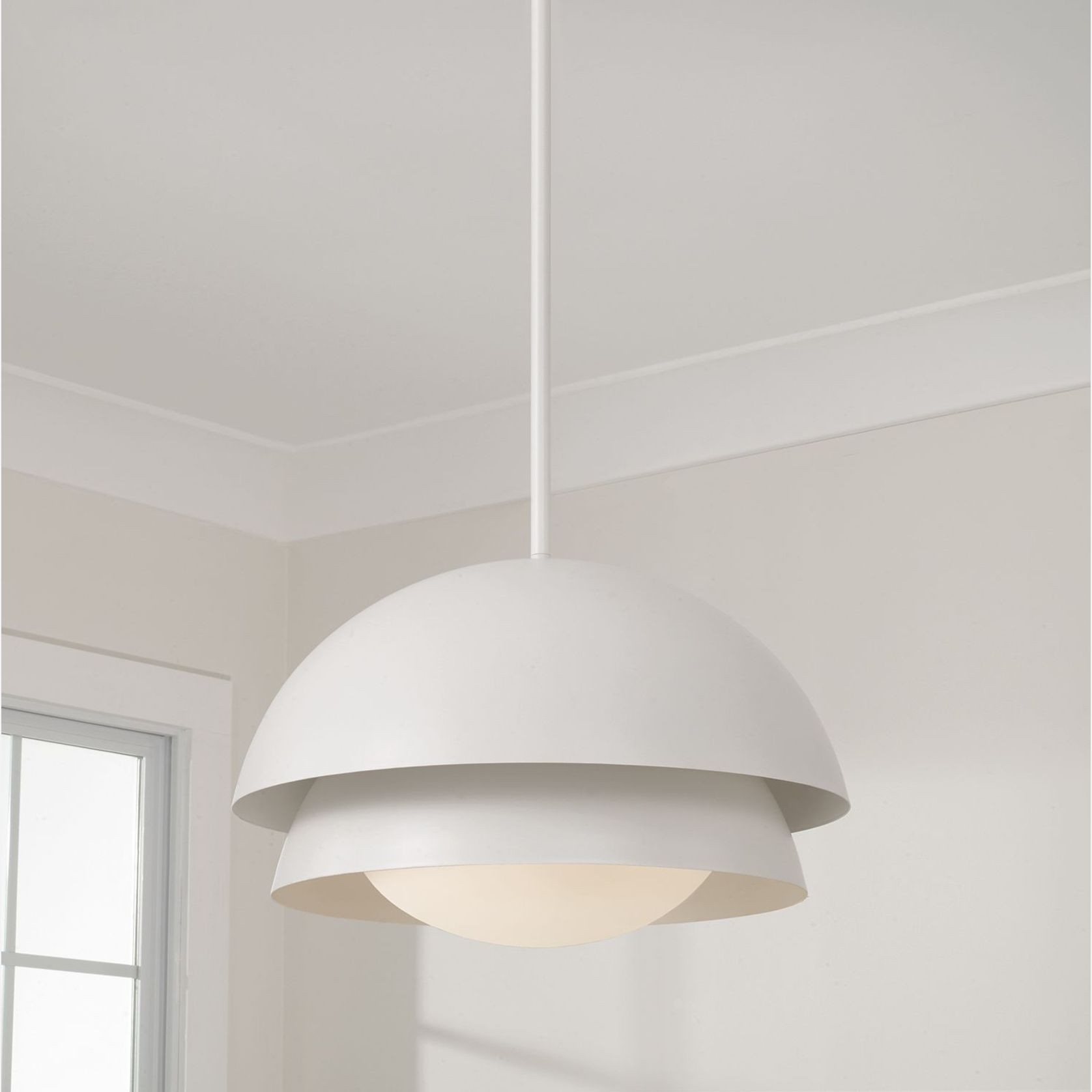 Clifford 1 Light Pendant in Matte White gallery detail image