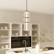 Layla 1 Light Mini Glass Pendant - Large in Matte Black gallery detail image