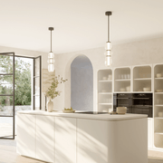 Layla 1 Light Mini Glass Pendant - Small in Matte Black gallery detail image