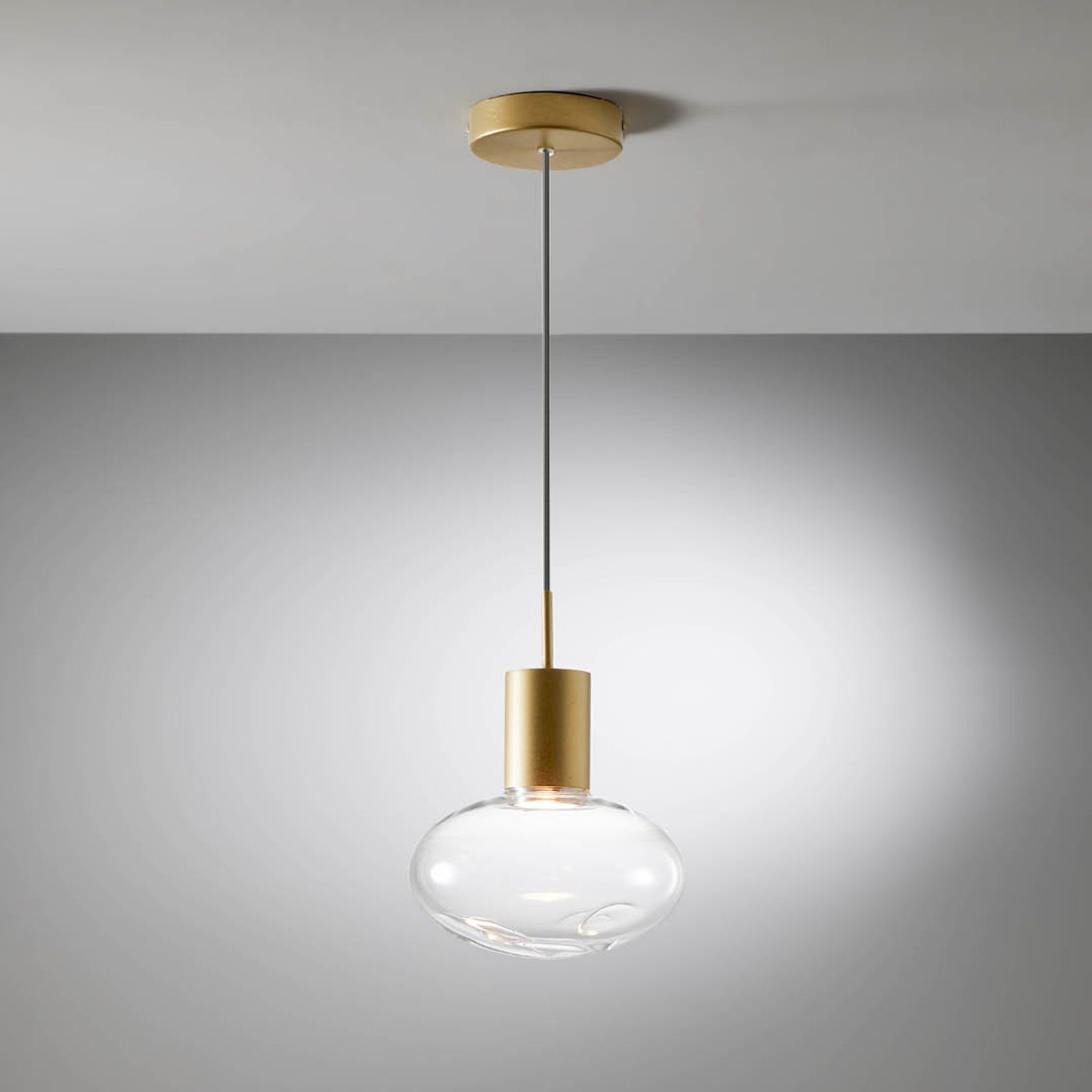 Rosetta Glass Pendant Light - 20cm in Brushed Gold gallery detail image