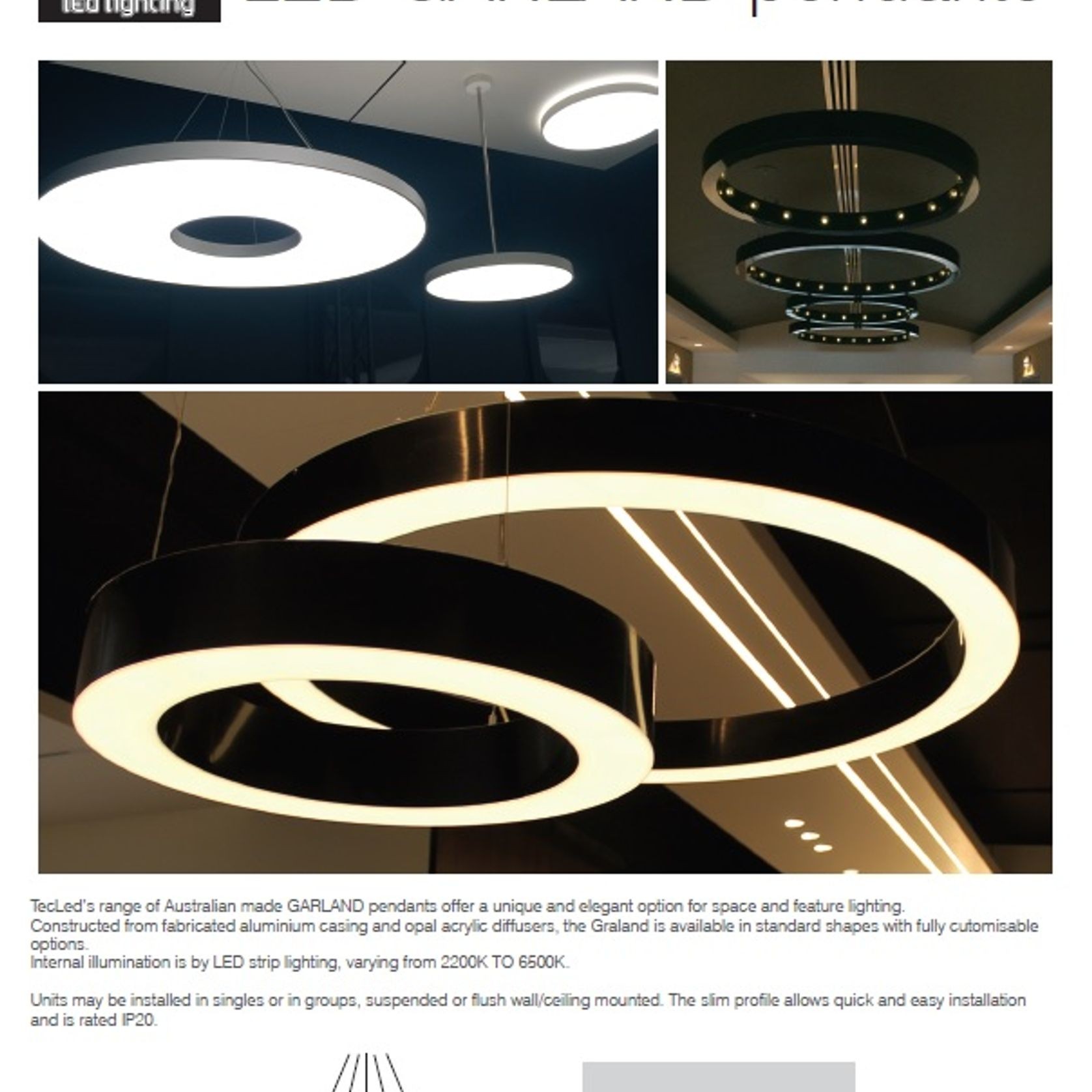LED Garland Pendant Lights (Custom Made) gallery detail image