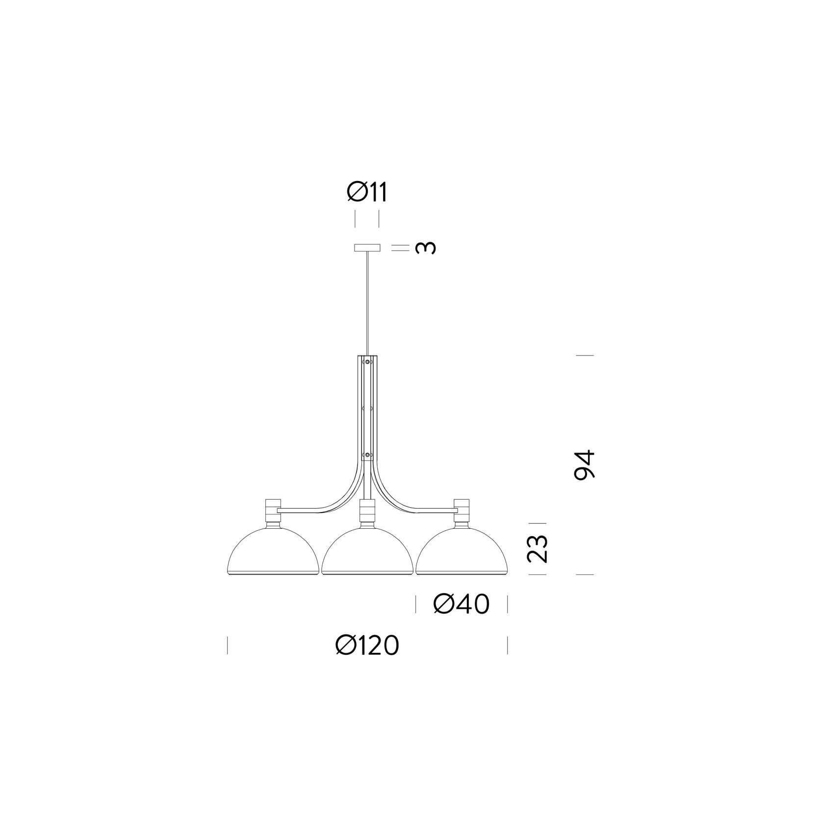 Albini AM/AS 3lt Pendant Light gallery detail image