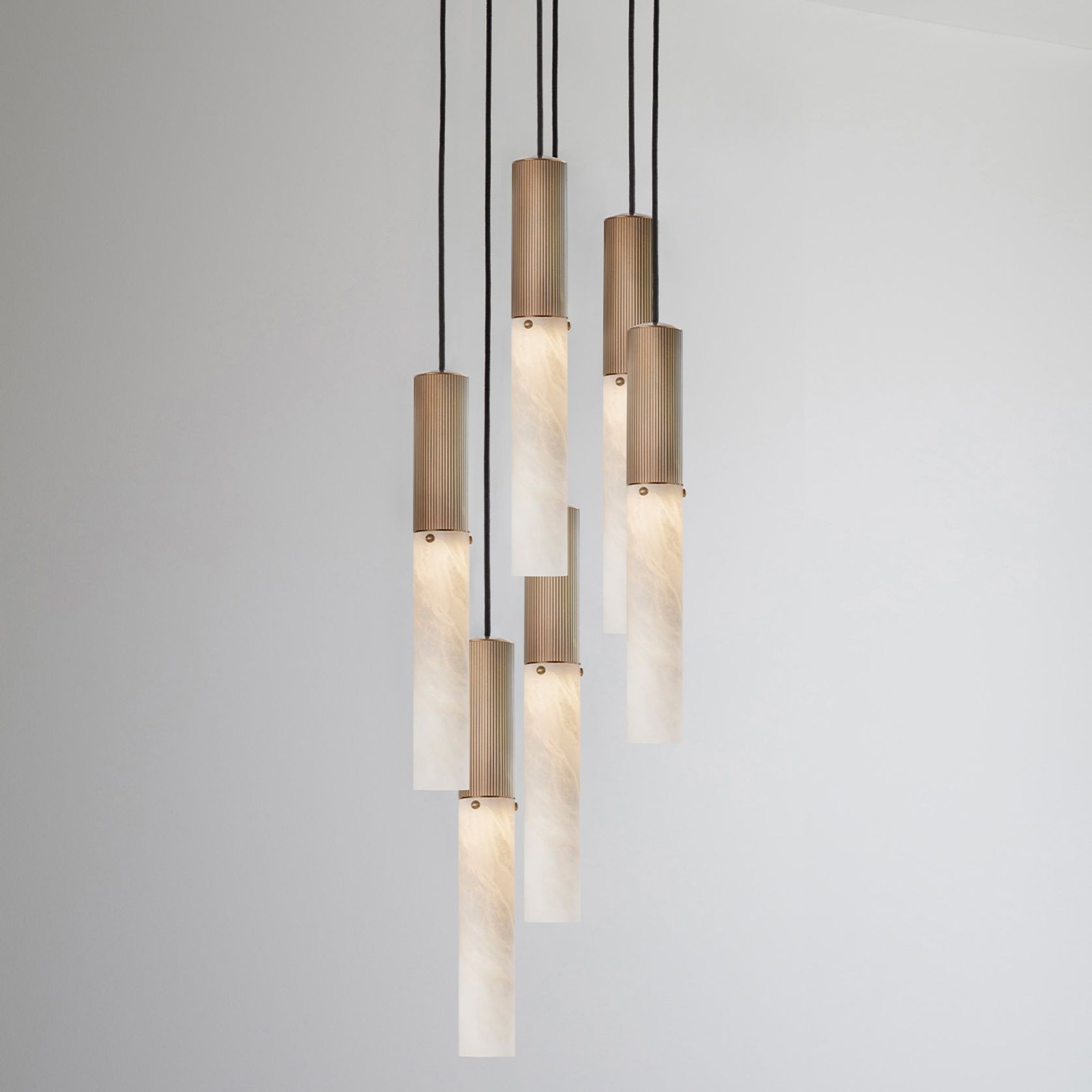 Flume Alabaster 6lt Pendant Light gallery detail image
