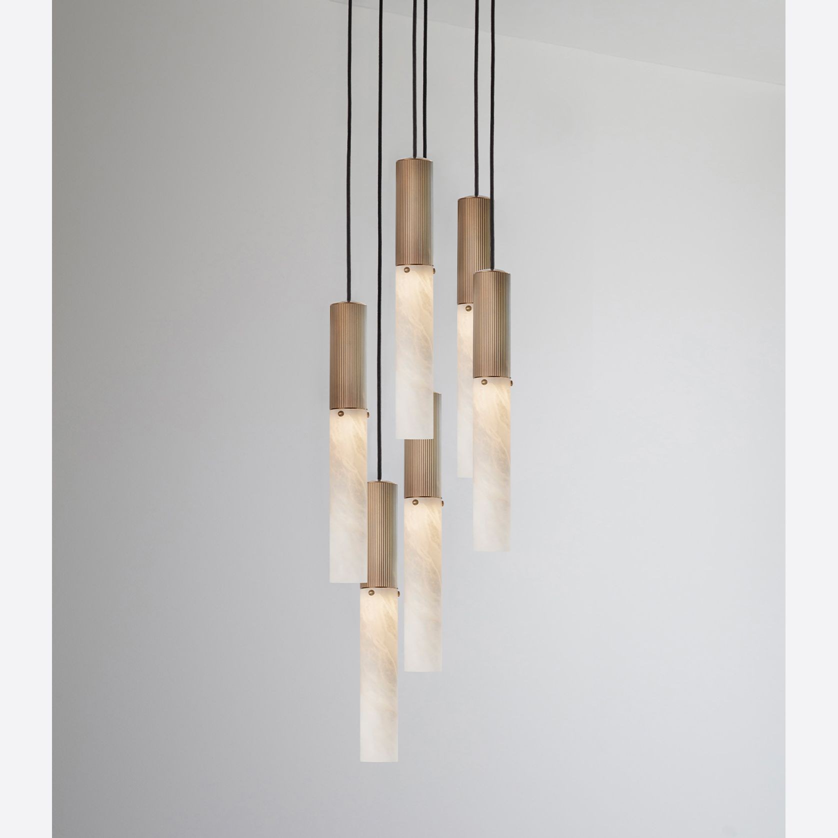 Flume Alabaster 6lt Pendant Light gallery detail image
