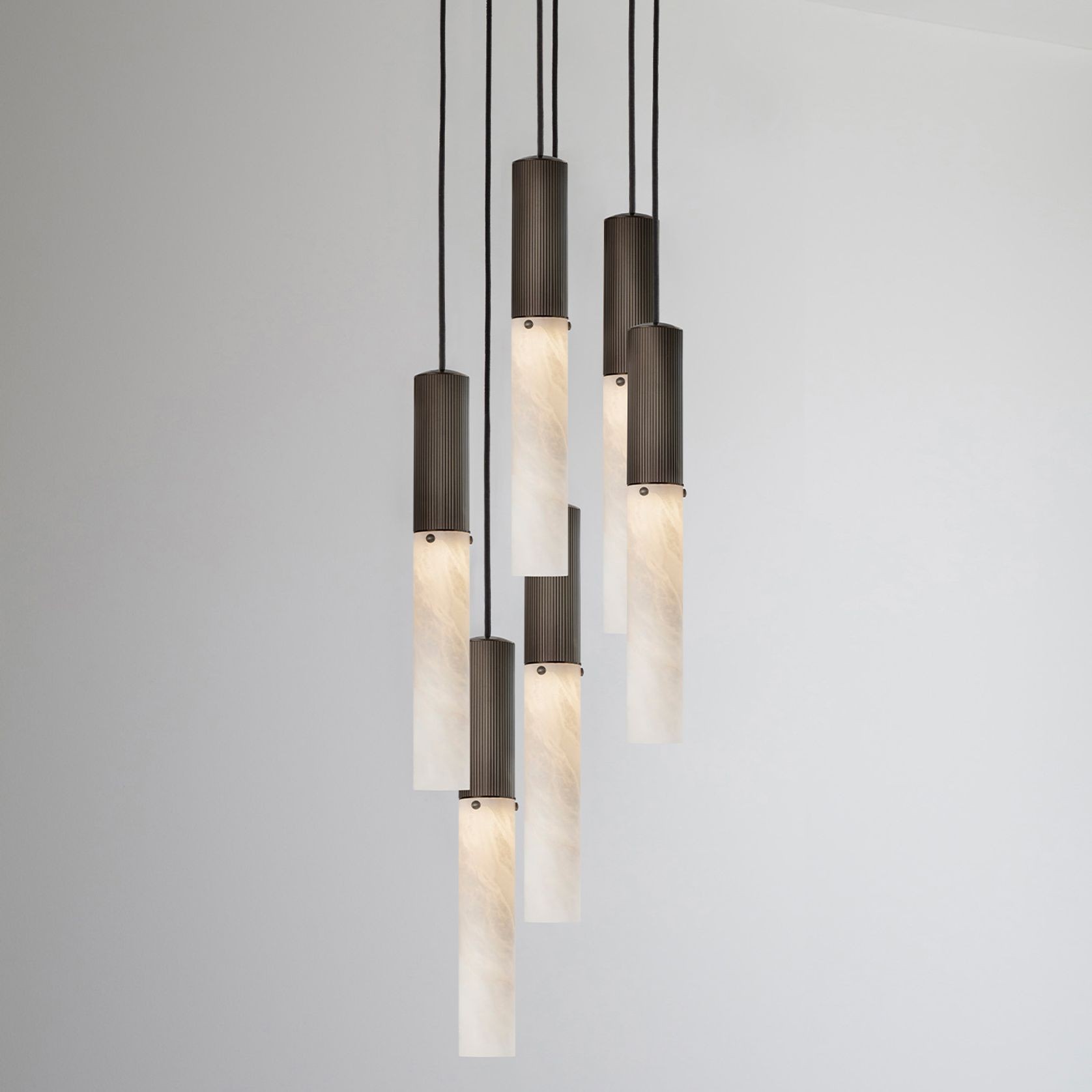 Flume Alabaster 6lt Pendant Light gallery detail image