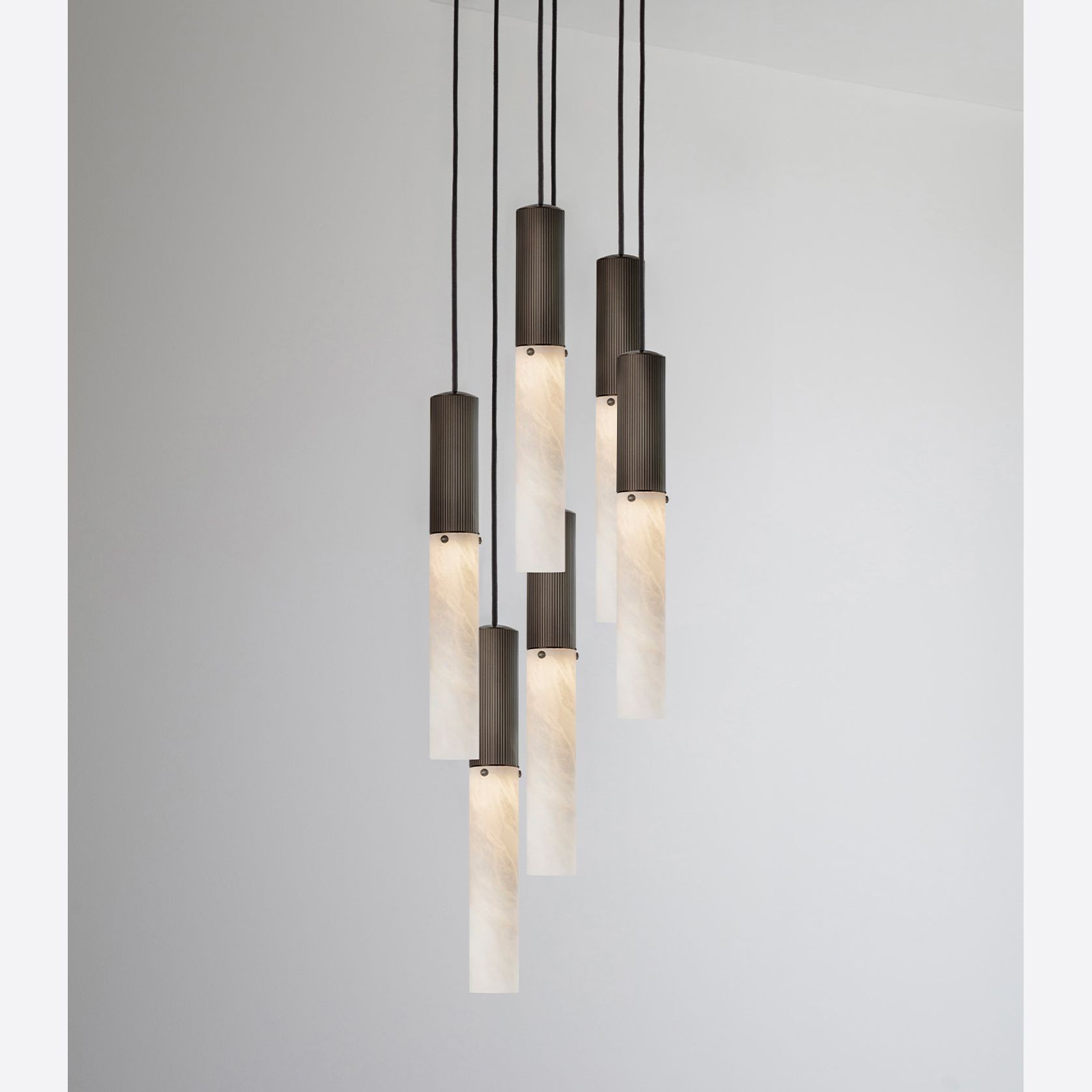 Flume Alabaster 6lt Pendant Light gallery detail image