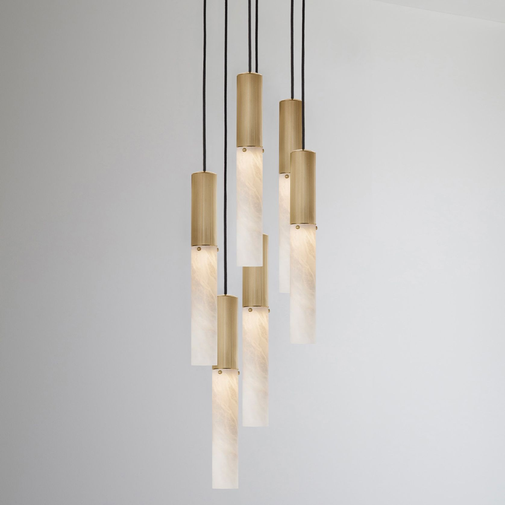 Flume Alabaster 6lt Pendant Light gallery detail image