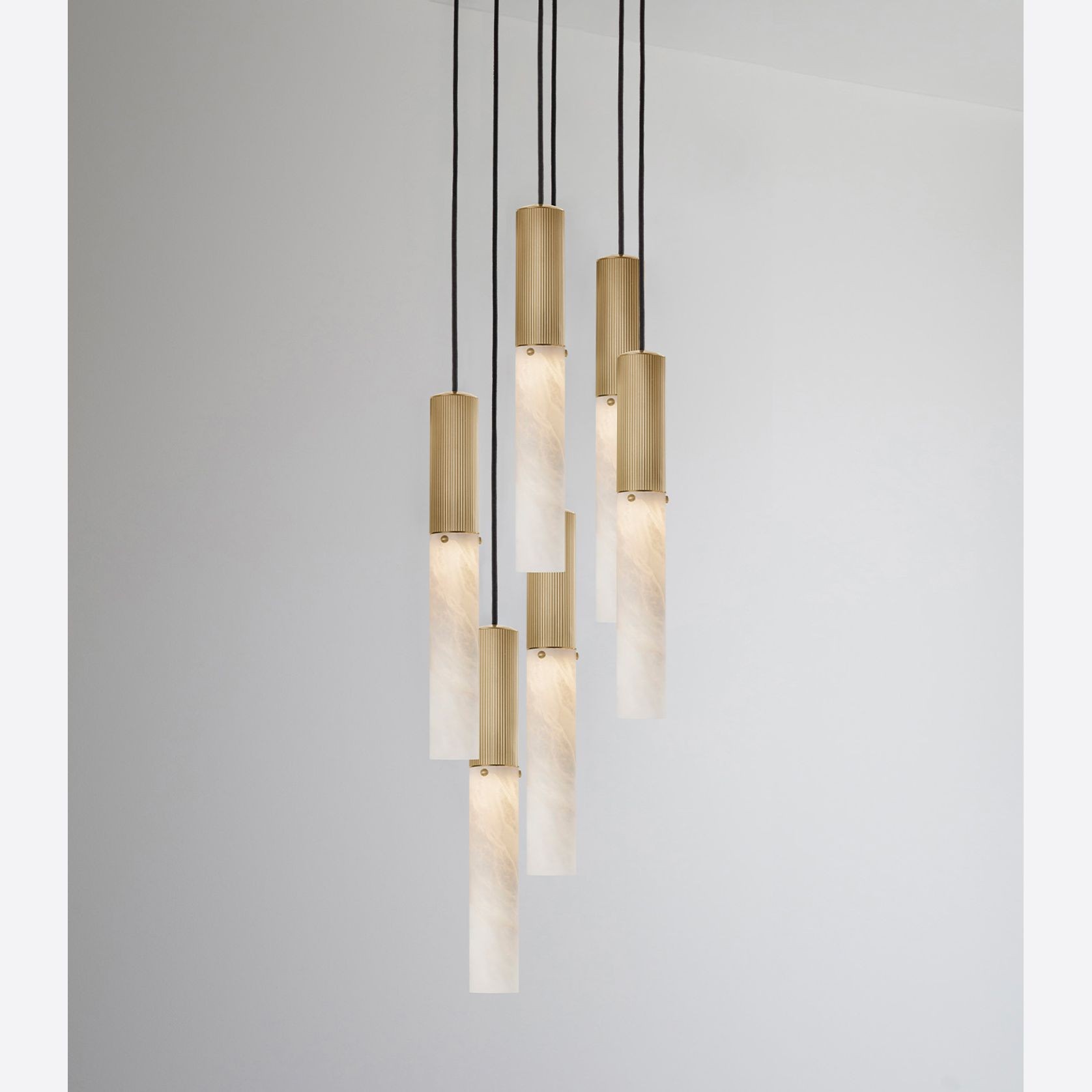 Flume Alabaster 6lt Pendant Light gallery detail image