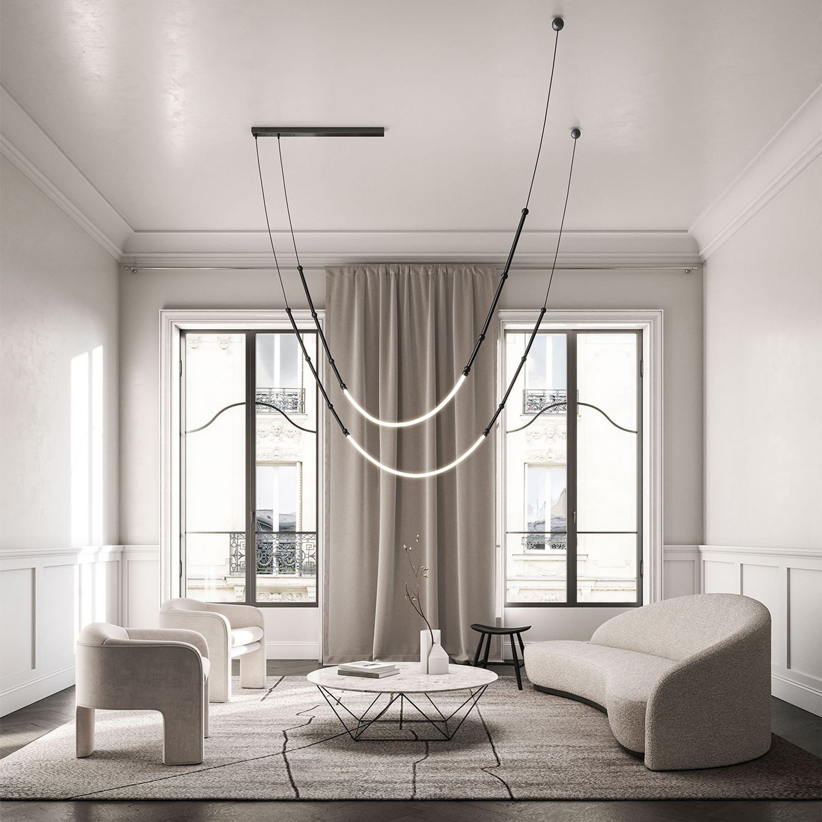 Leda Curve Pendant Light gallery detail image