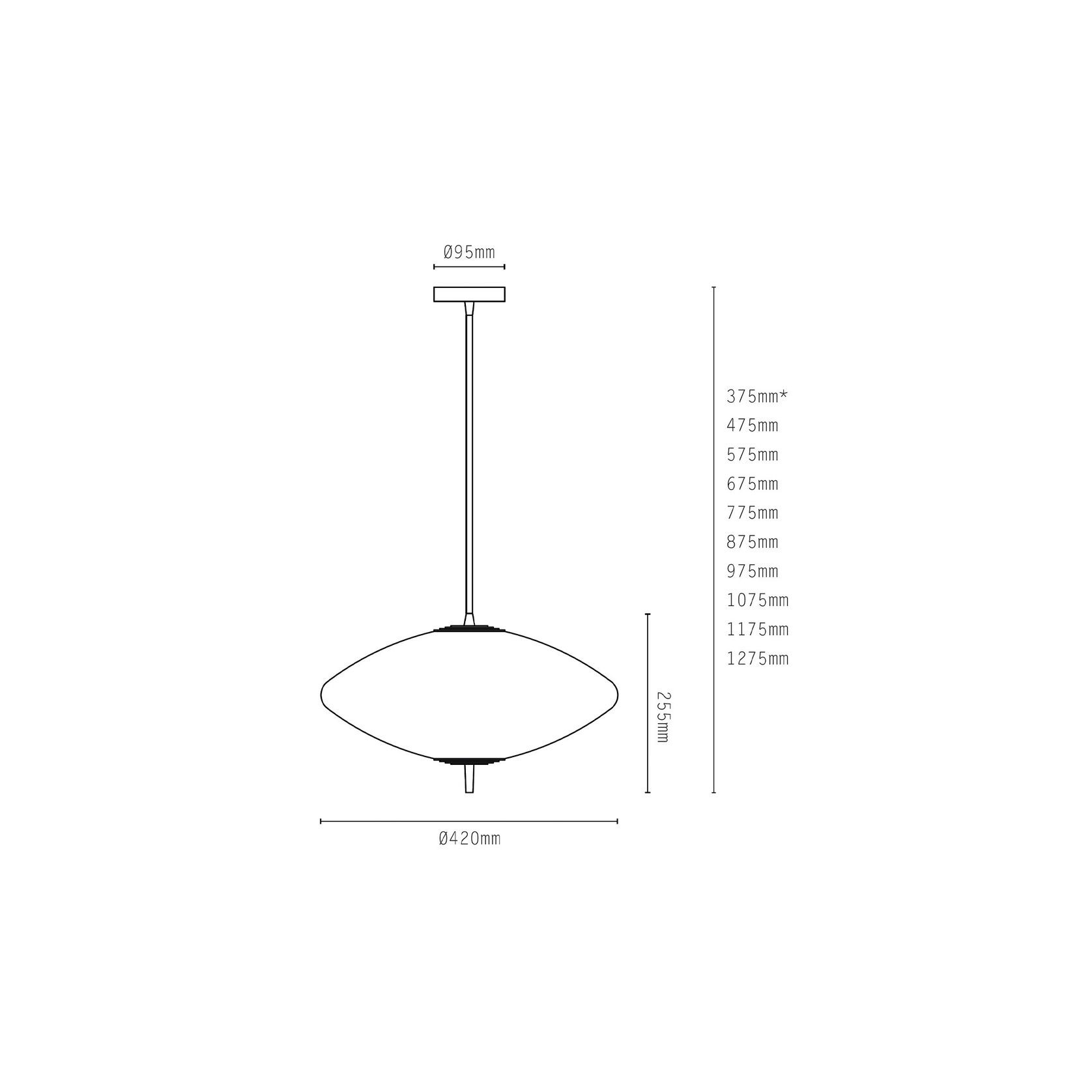 Nova Wide Pendant Light gallery detail image