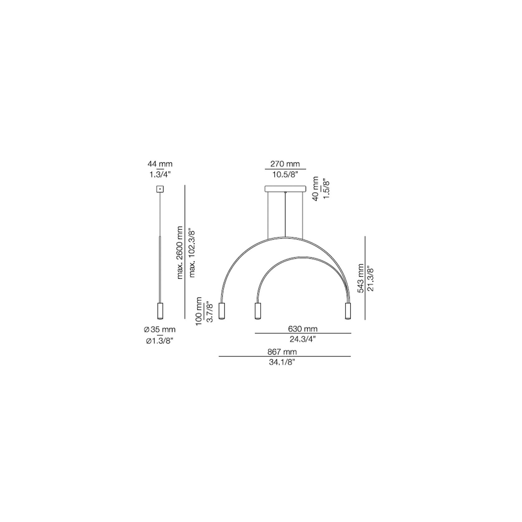 Volta 3lt Pendant Light gallery detail image