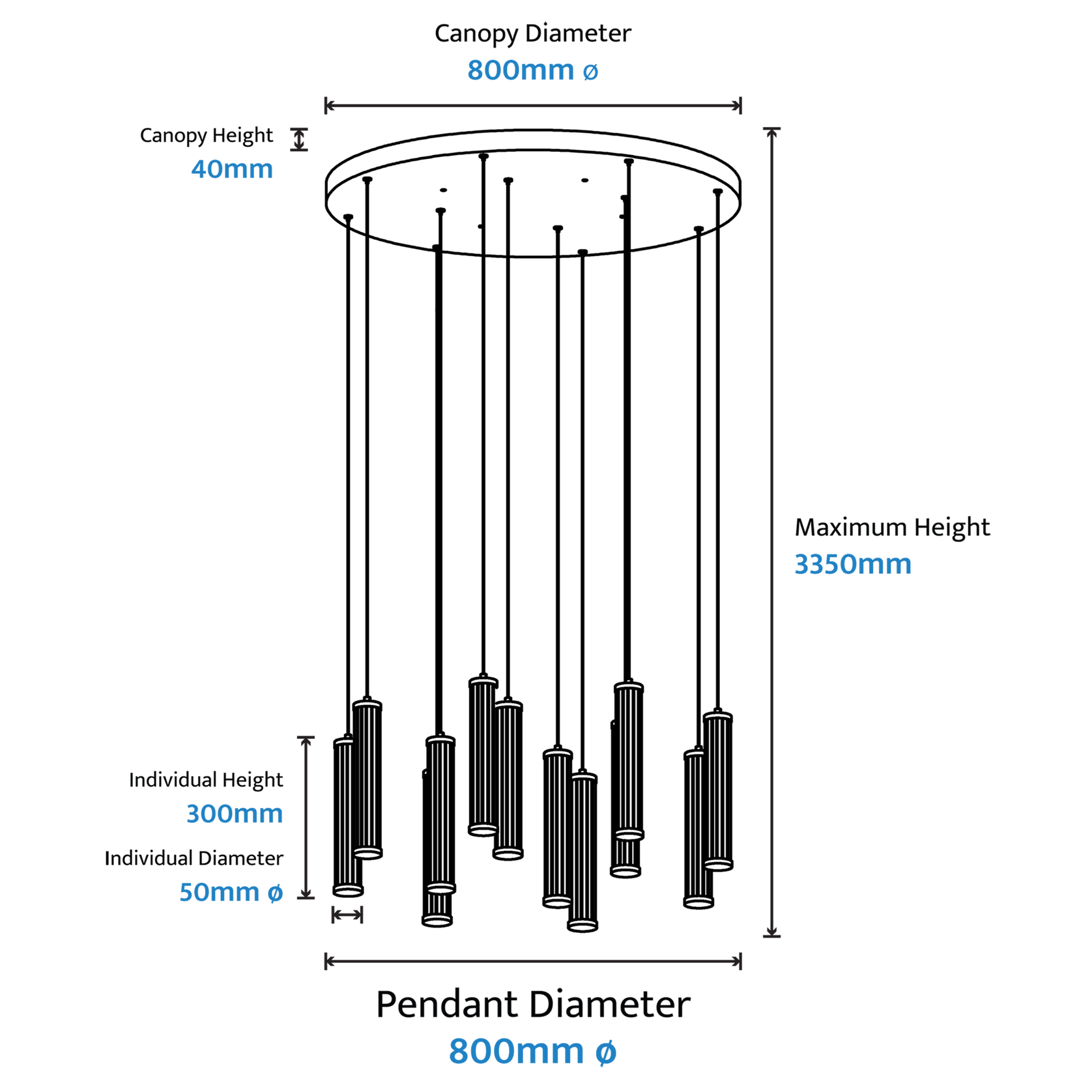 Charm Acrylic Fluted Pendant Light gallery detail image