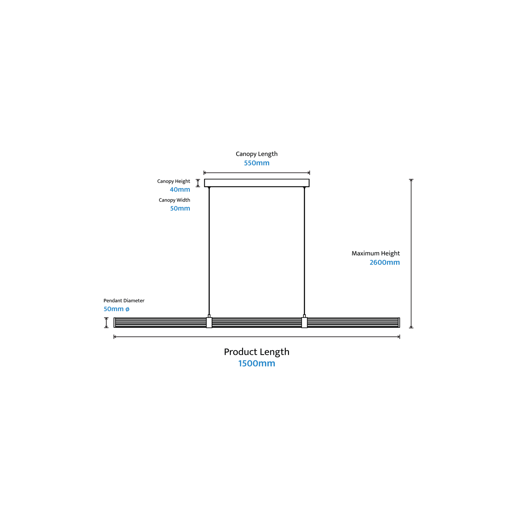 Charm Acrylic Fluted Pendant Light gallery detail image