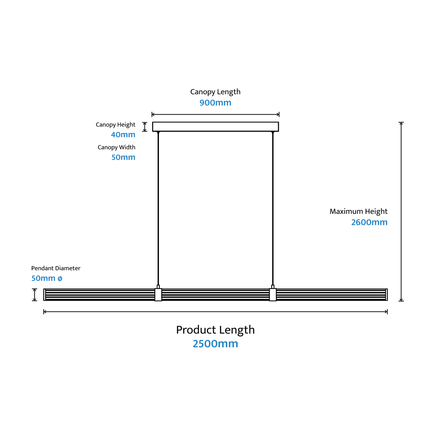 Charm Acrylic Fluted Pendant Light gallery detail image